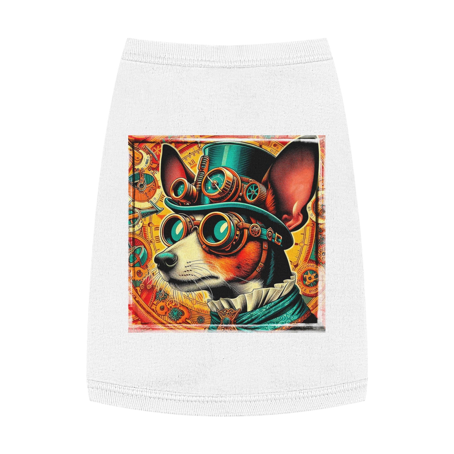Pet Tank Top Rat Terrier steam punk Pets Printify M White
