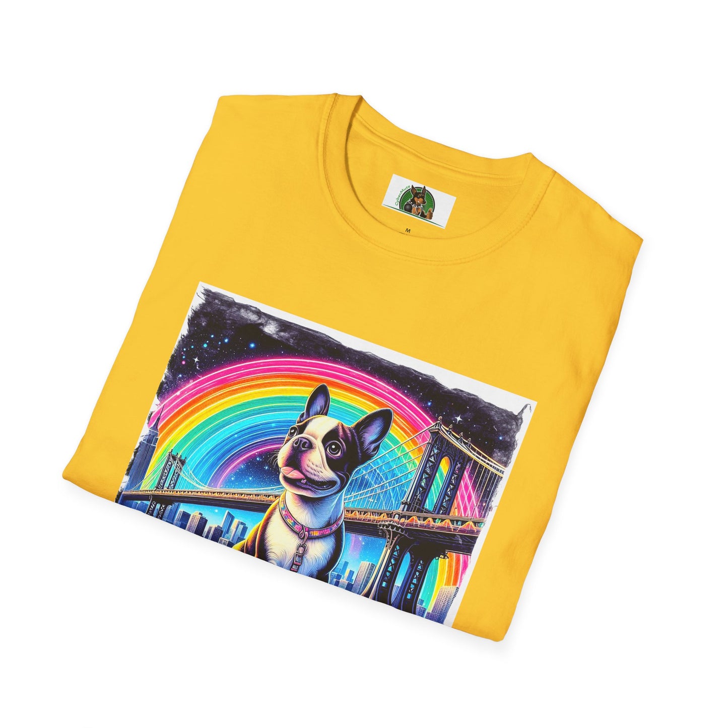 Boston Terrier Rainbow Bridge Shirt T-Shirt Printify