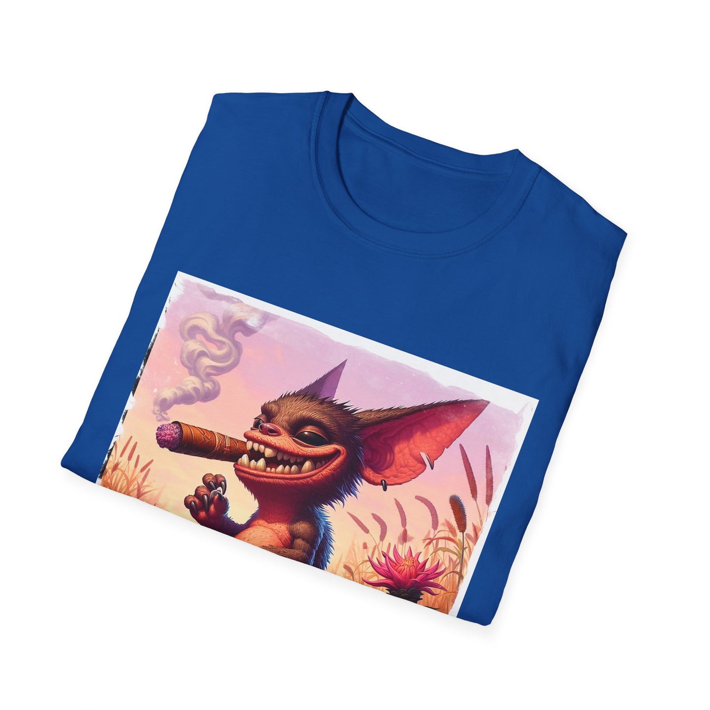 Chupacabra happily smoking t shirt T-Shirt Printify