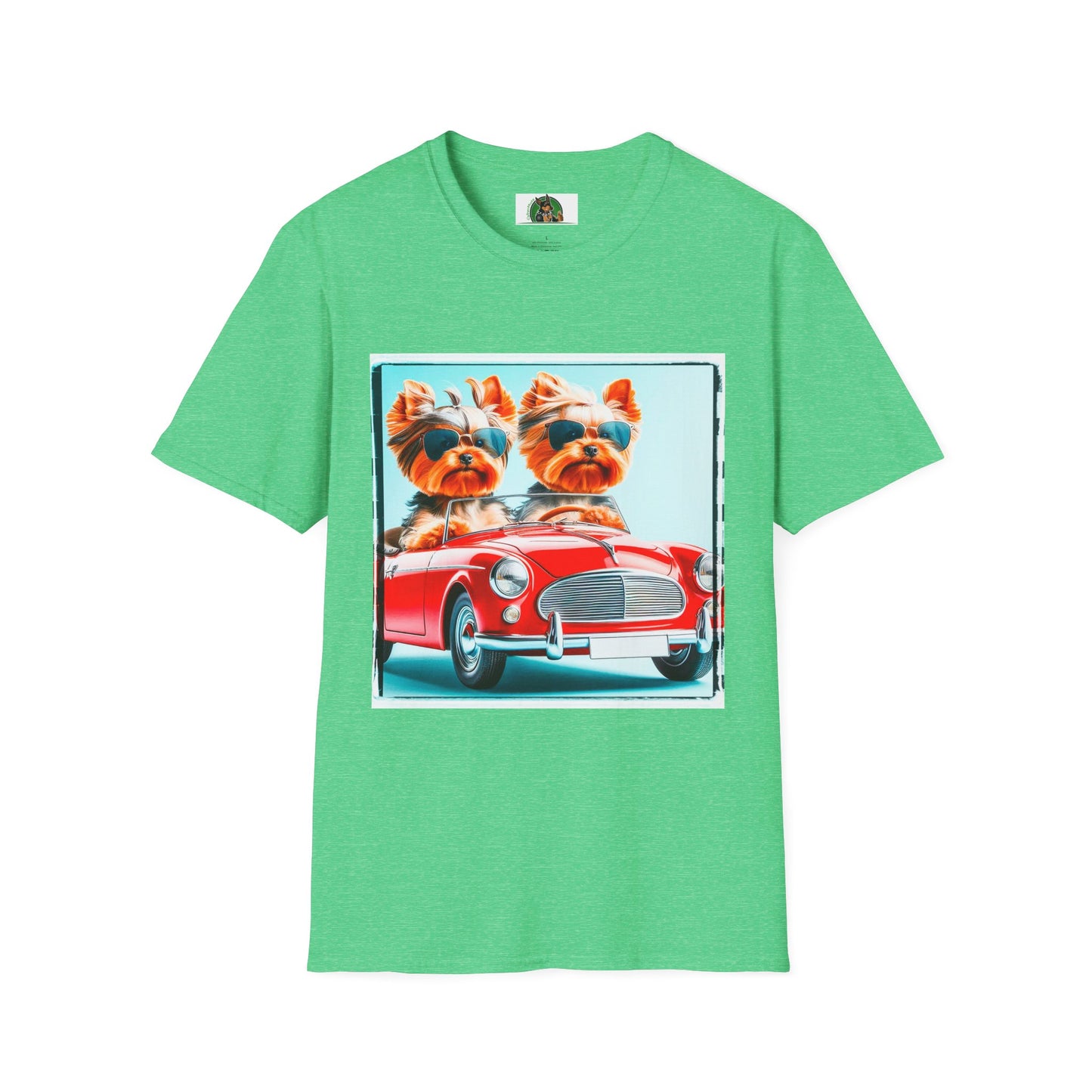 Wacky Yorkie fun girls shirt T-Shirt Printify S Heather Irish Green
