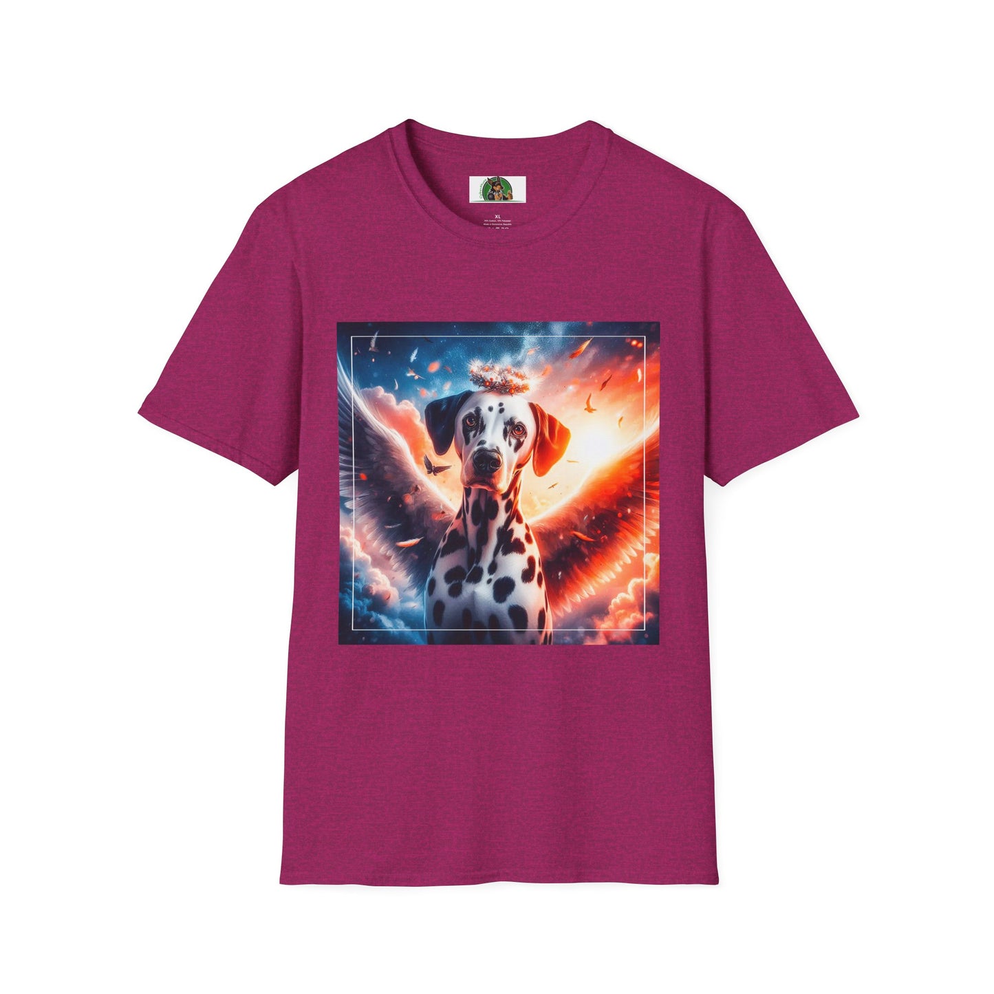 Dalmatian heavenly angel t shirt T-Shirt Printify S Antique Heliconia