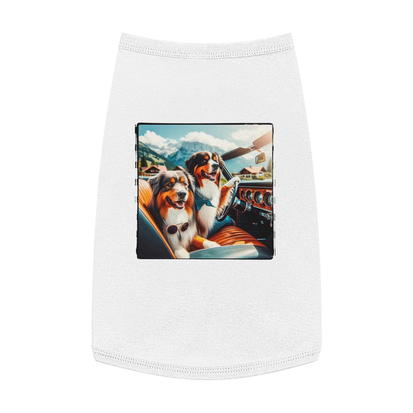 Pet Tank Top Wacky Australian Shepherd Pets Printify L White