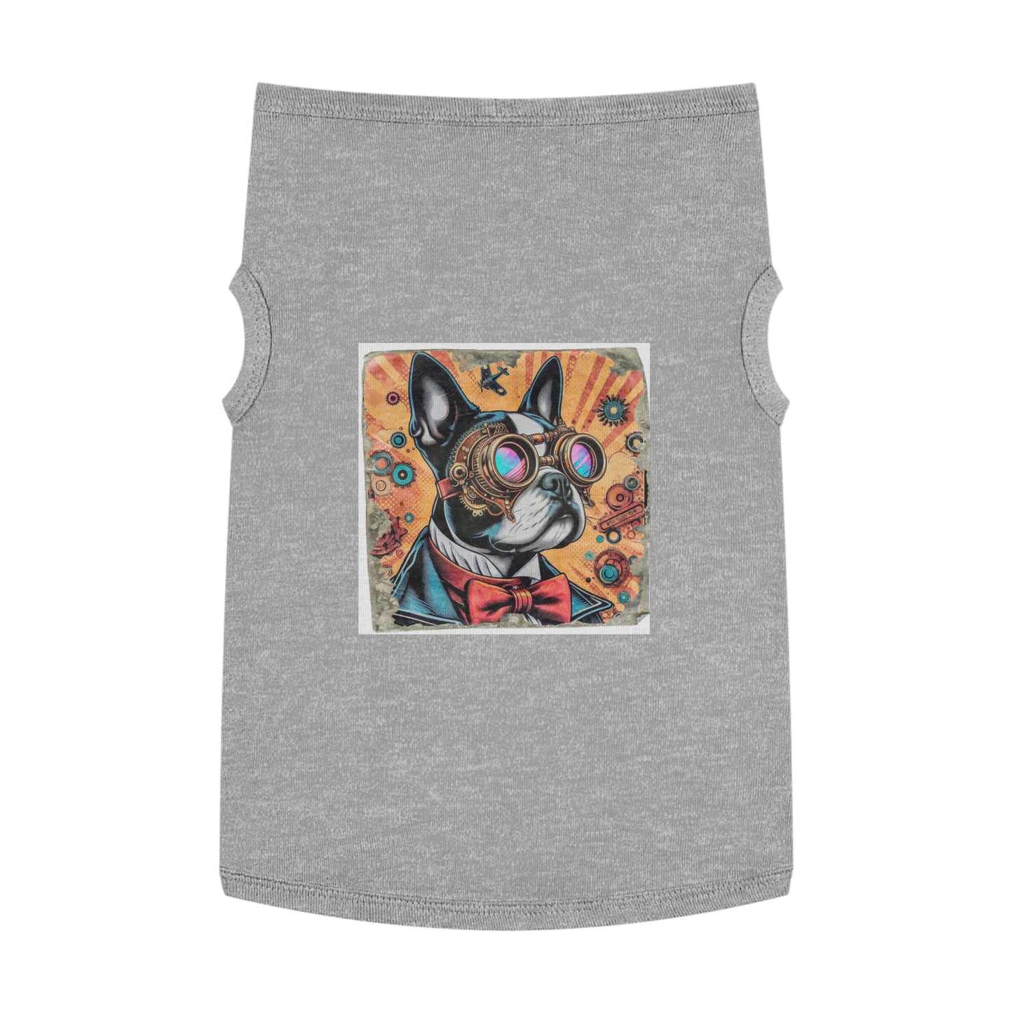 Pet Tank Top Boston Terrier Steampunk Dog Pets Printify XL Heather