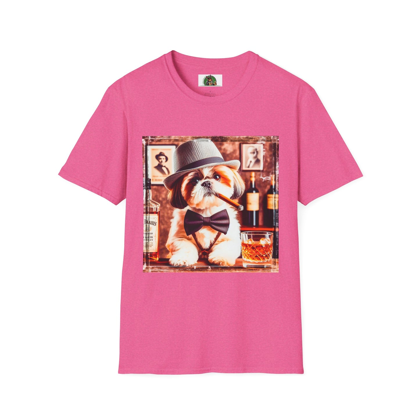 Shih Tzu cigars shirt T-Shirt Printify S Heather Heliconia