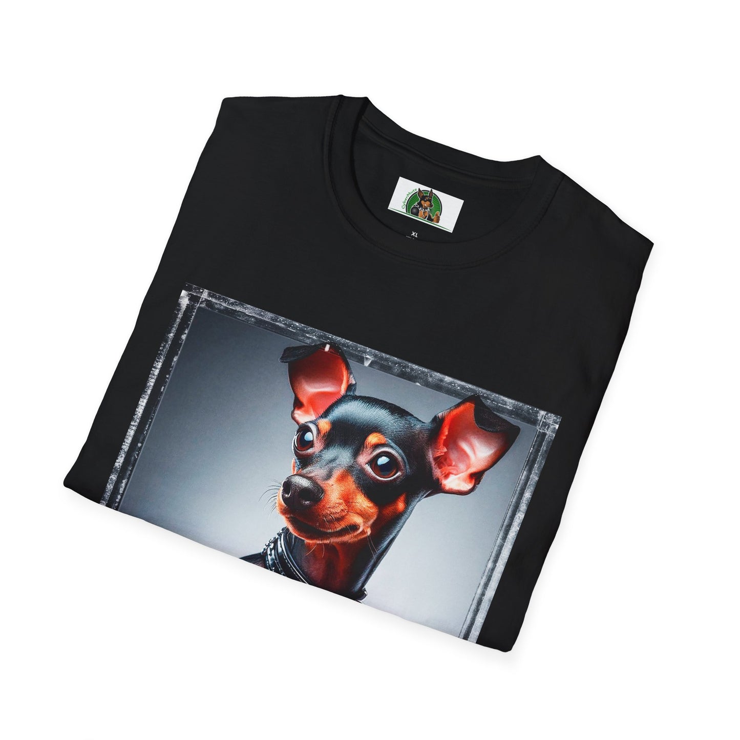 Min Pin T-Shirt muscular arms T-Shirt Printify