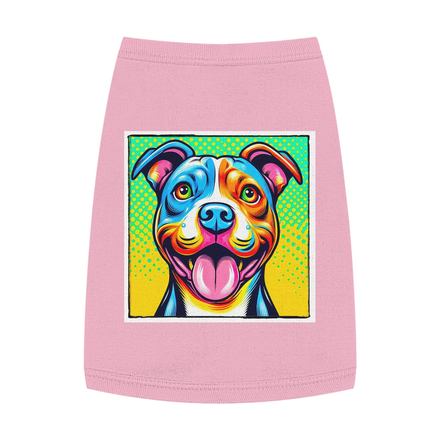Pet Tank Top Pit Bull comic book cutie Pets Printify M Pink