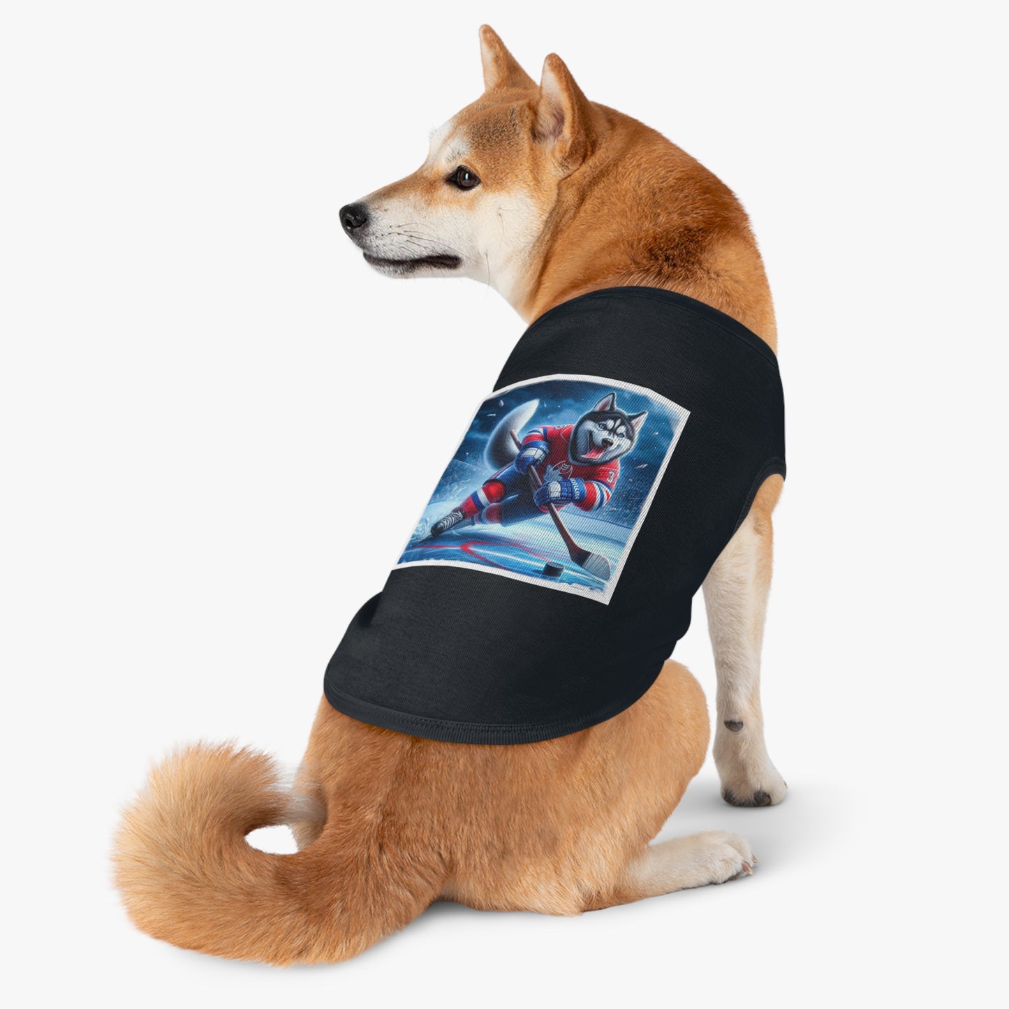 Pet Tank Top Husky hockey Pets Printify
