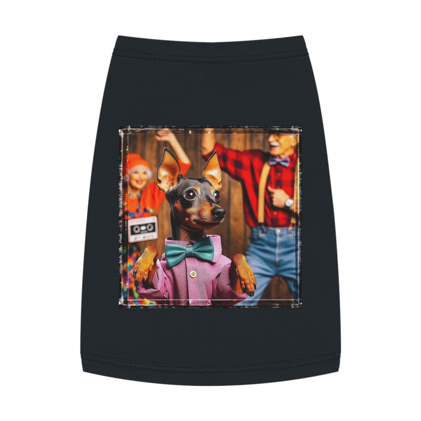 Min Pin Tank Tops party animal Pets Printify M Black