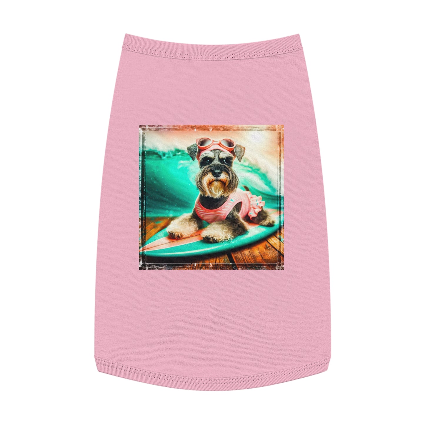 Pet Tank Top Miniature Schnauzer princess surfer Pets Printify L Pink
