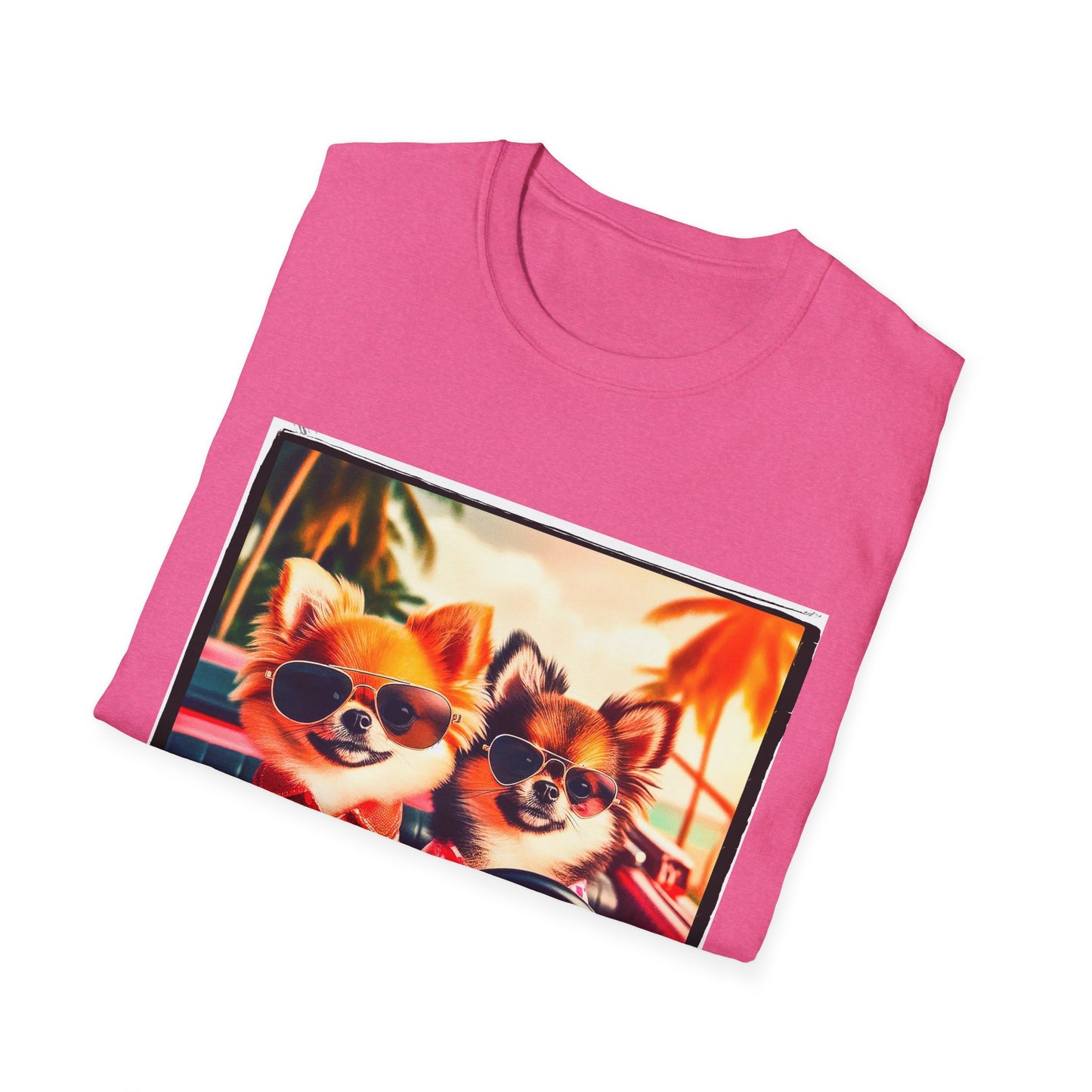 Chihuahua driving beach scene t shirt