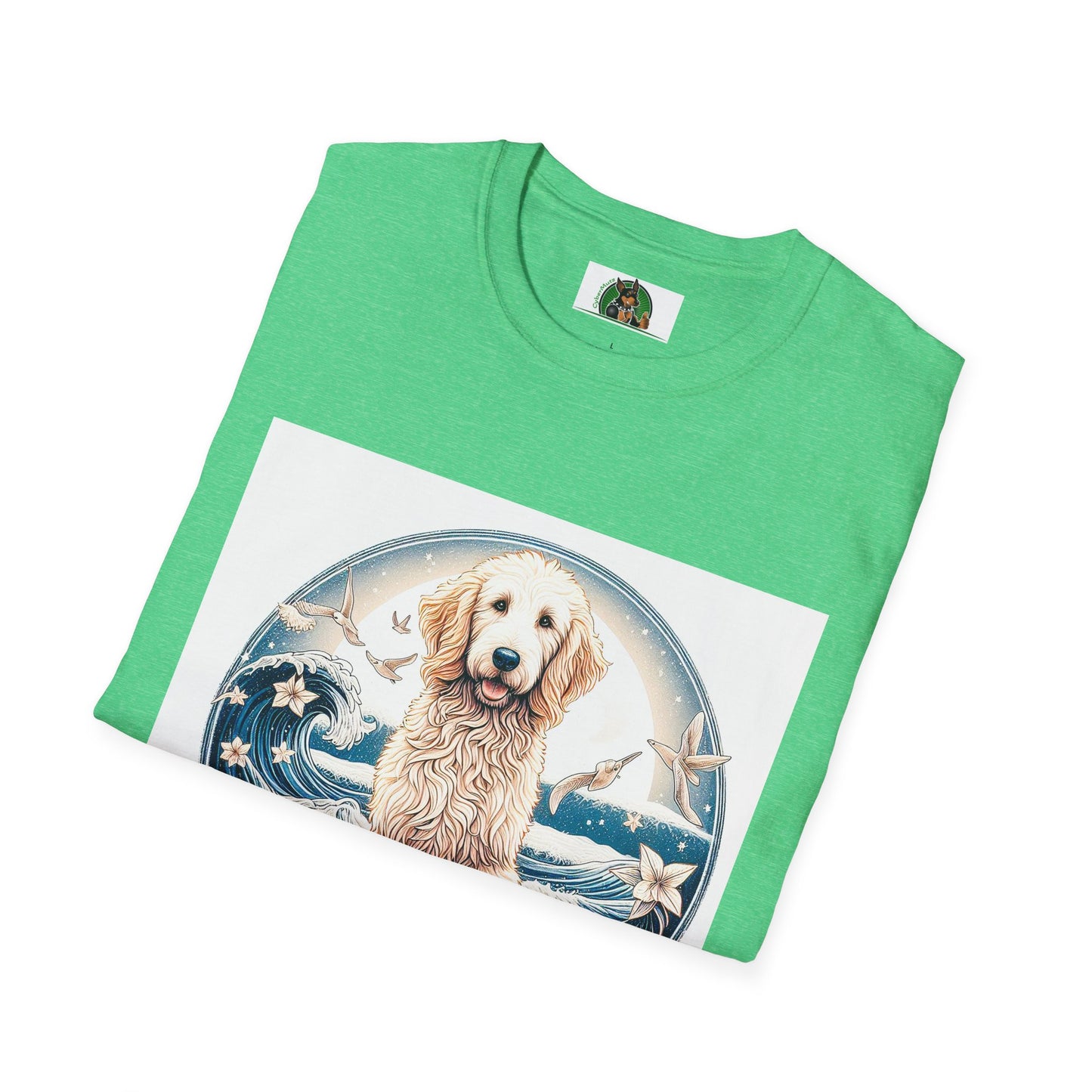 Golden Doodle flowery waves t shirt