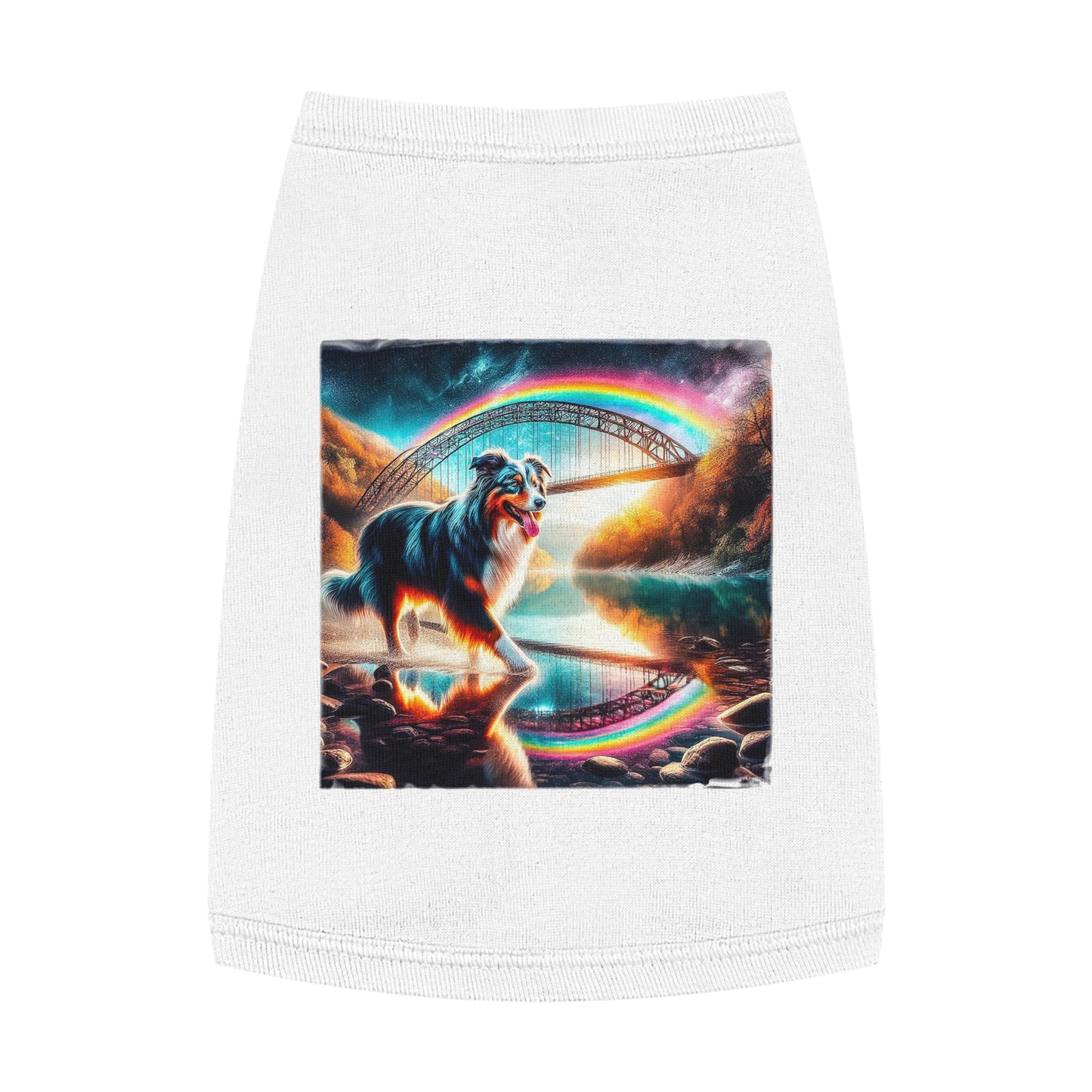 Pet Tank Top Australian Shepherd Pets Printify M White