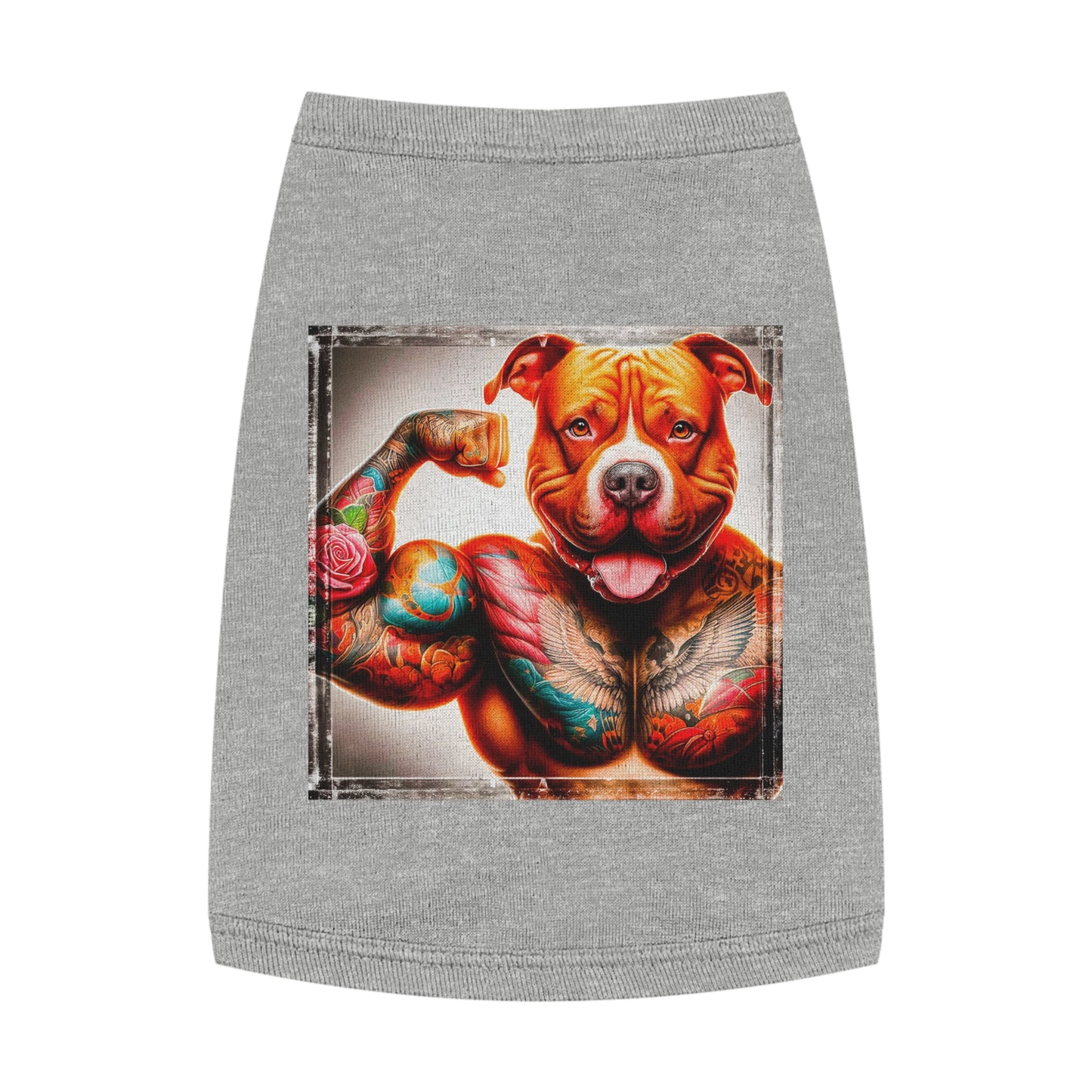 Pet Tank Top Pit Bull arm muscles Pets Printify M Heather