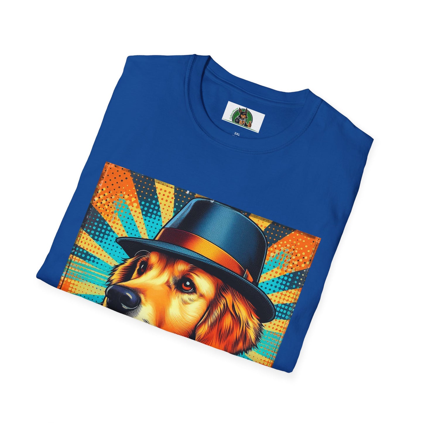 Golden Retriever fun top hat shirt T-Shirt Printify