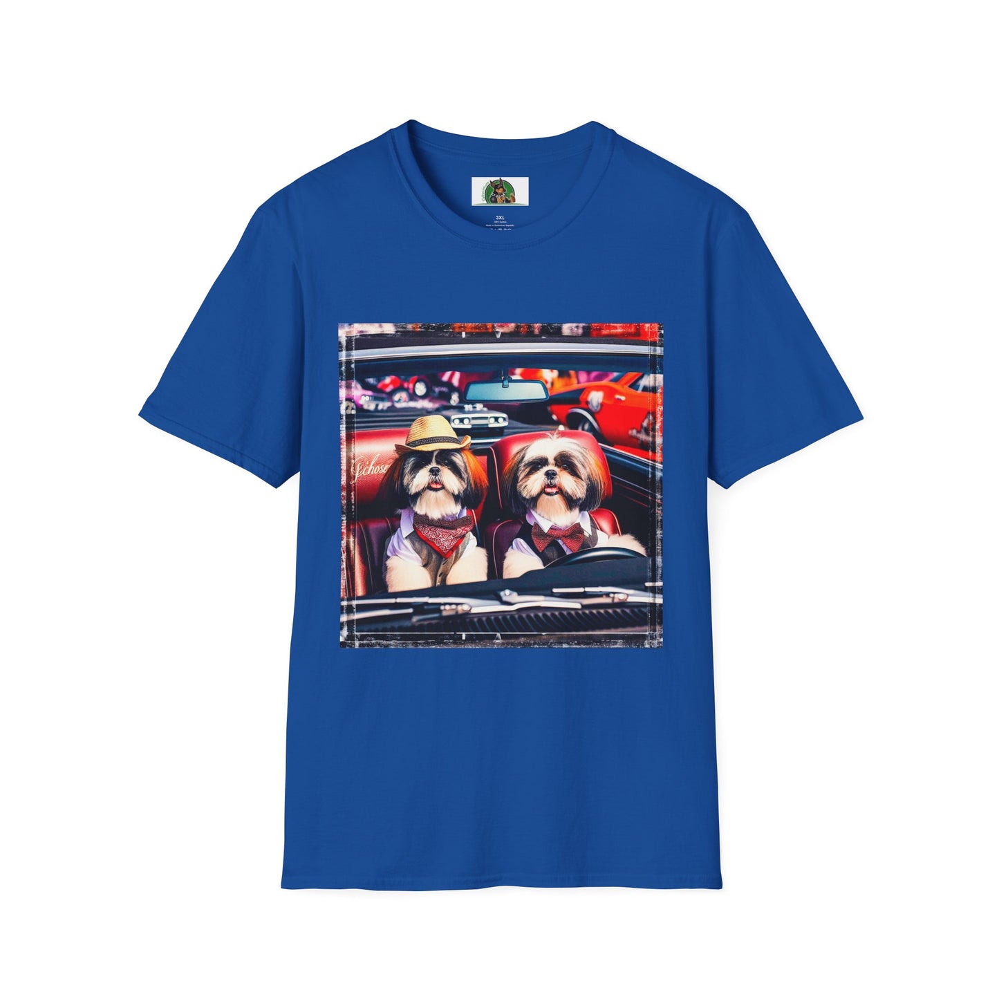 Wacky Shih Tzu driving frirbfs T-Shirt Printify XS Royal
