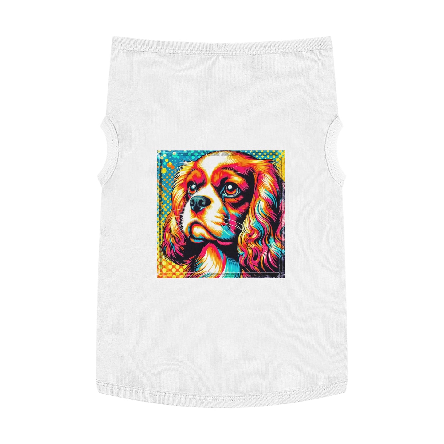 Pet Tank Top Cavalier King Charles Spaniel Colorful T Shirt Pets Printify XL White