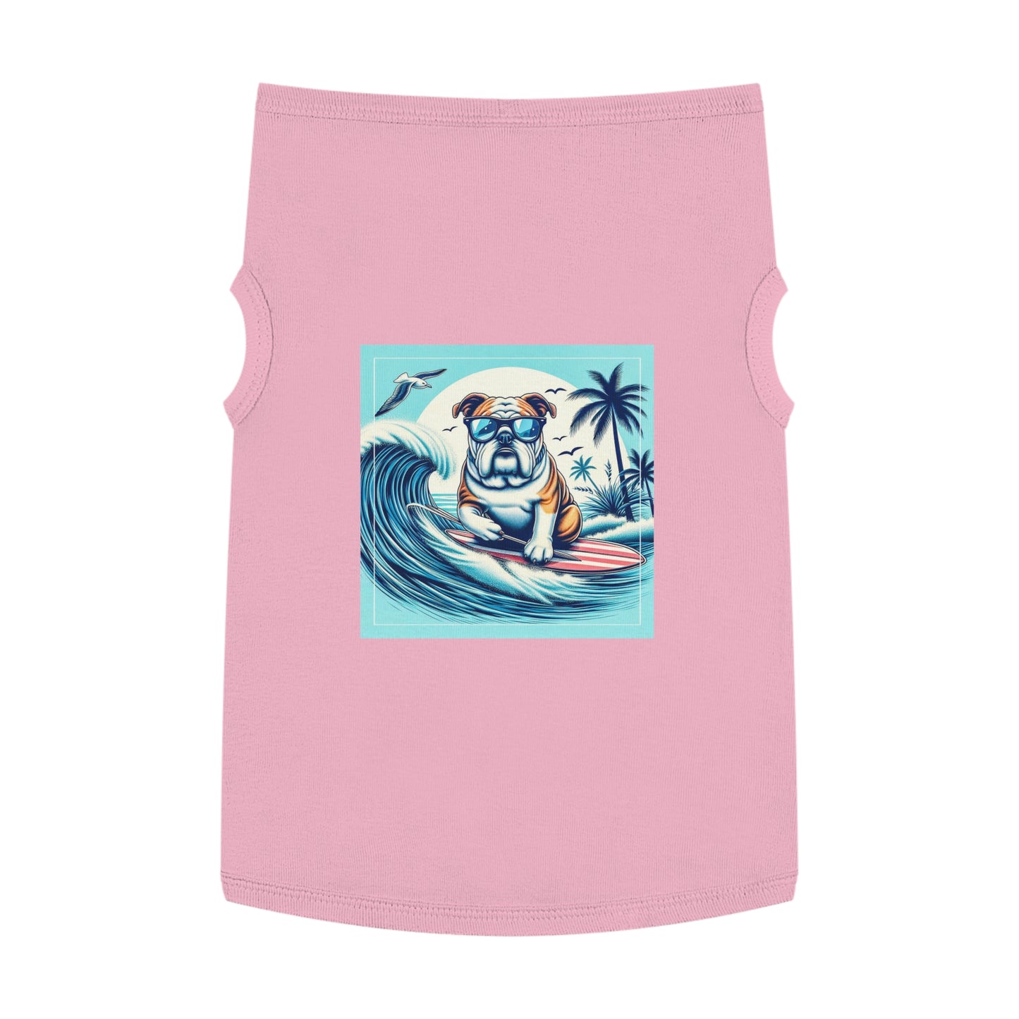 Pet Tank Top Bulldog waves t shirt Pets Printify XL Pink