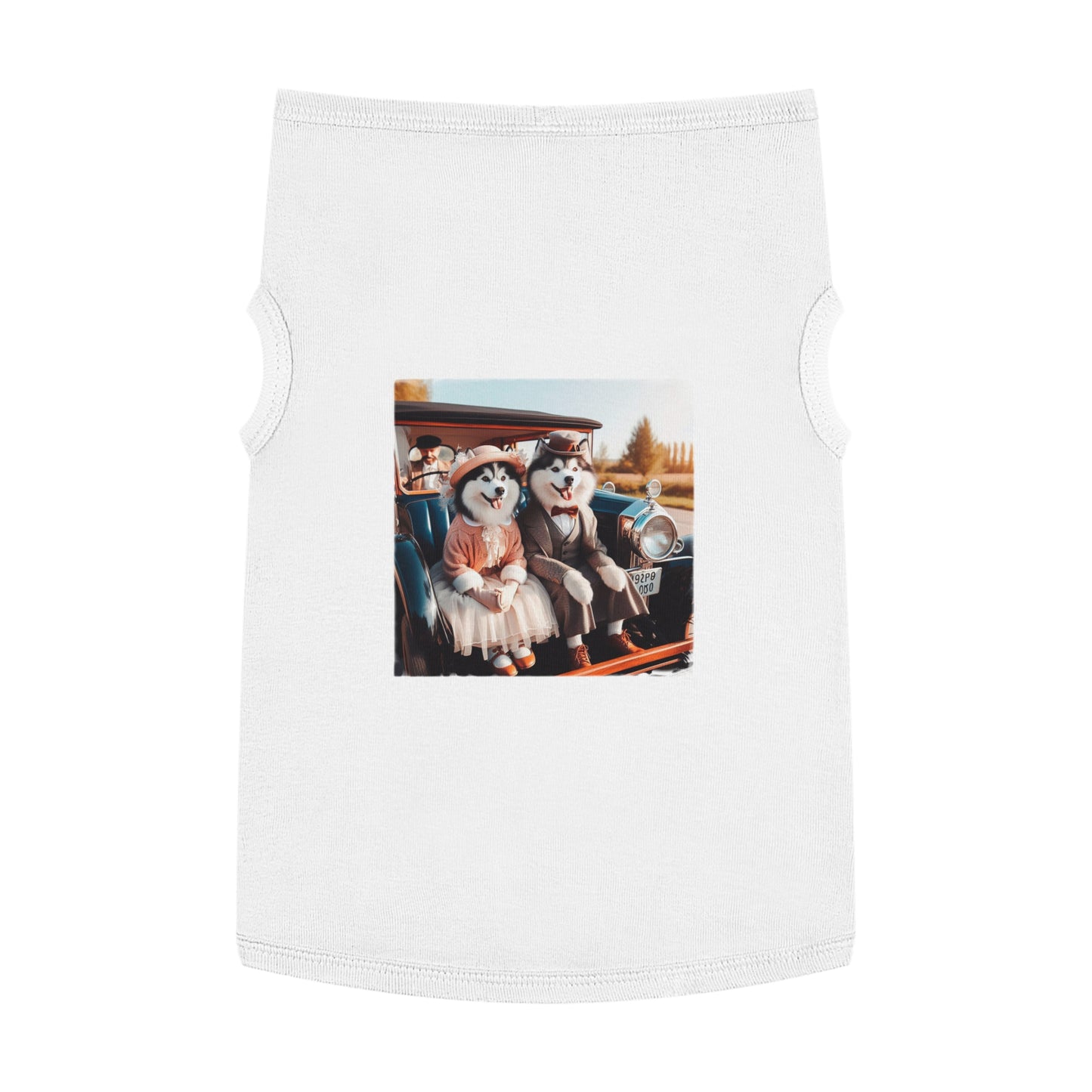 Pet Tank Top Husky couple in church Pets Printify XL White