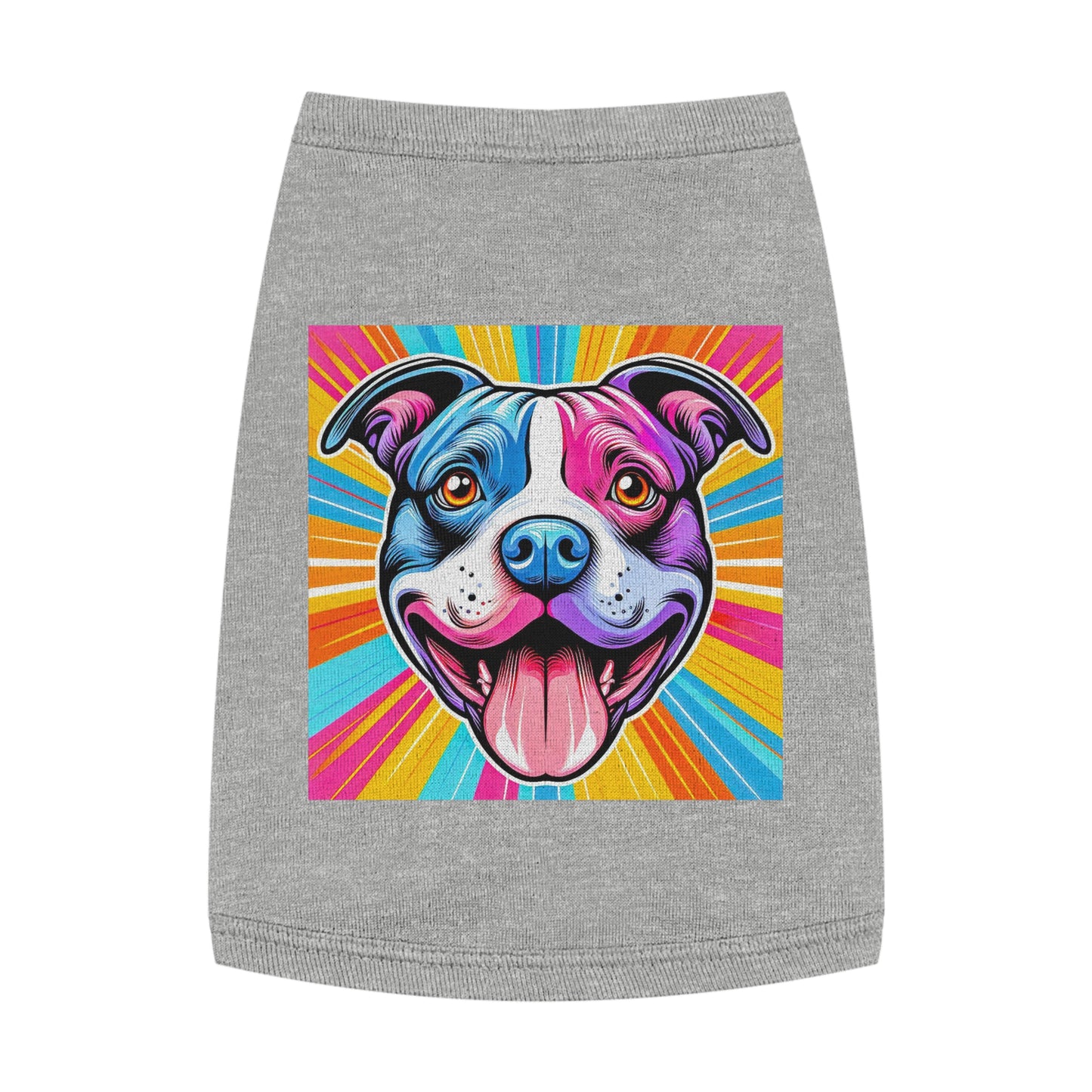 Pet Tank Top Pit Bull pink and blue shirt Pets Printify M Heather