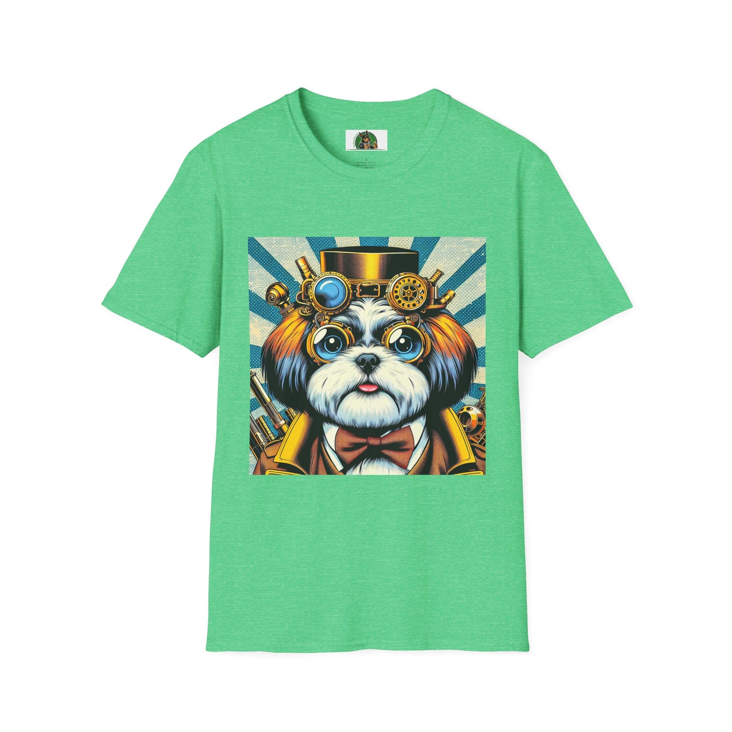 Shih Tzu steam punk shirt T-Shirt Printify S Heather Irish Green