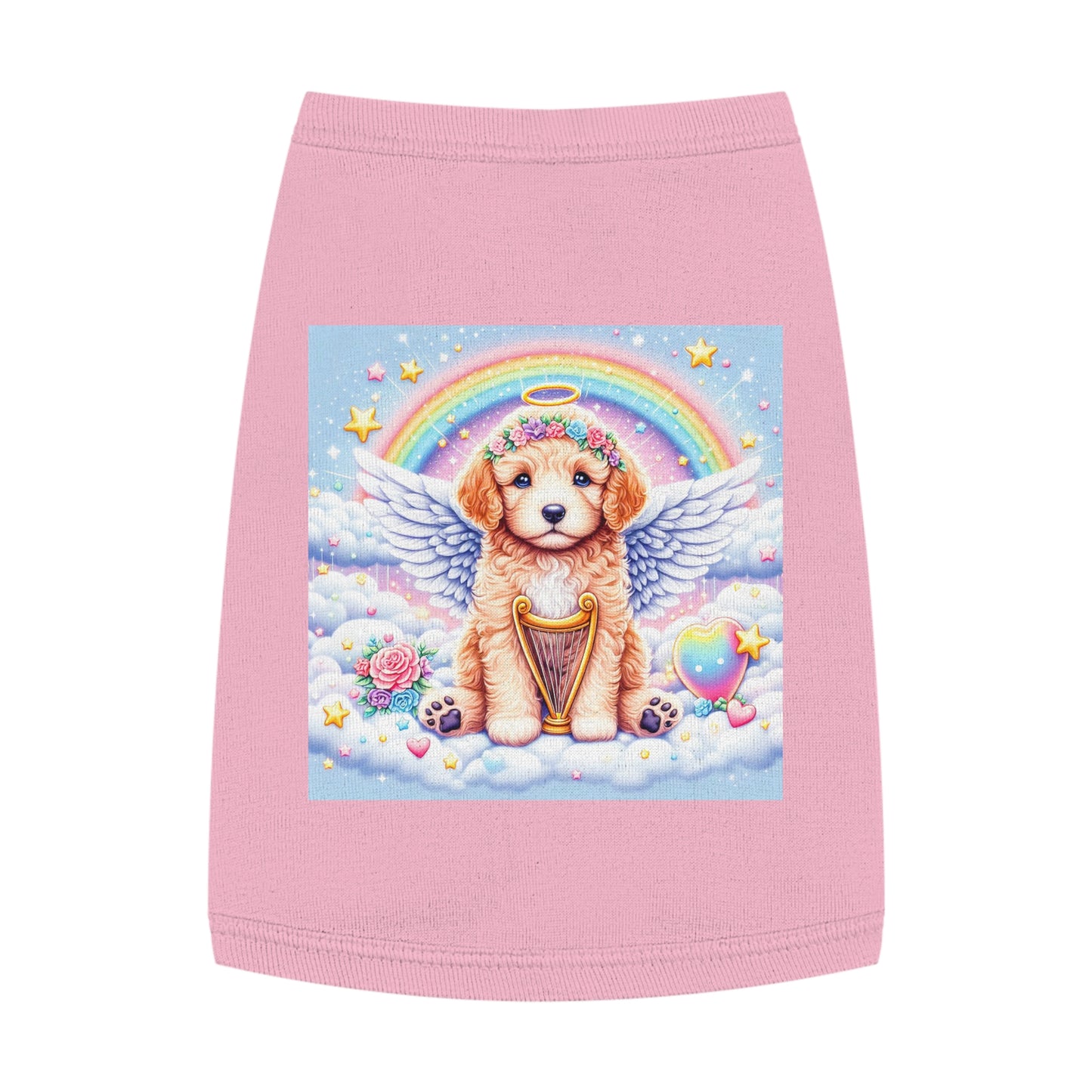Pet Tank Golden Doodle baby Angel shirt Pets Printify M Pink
