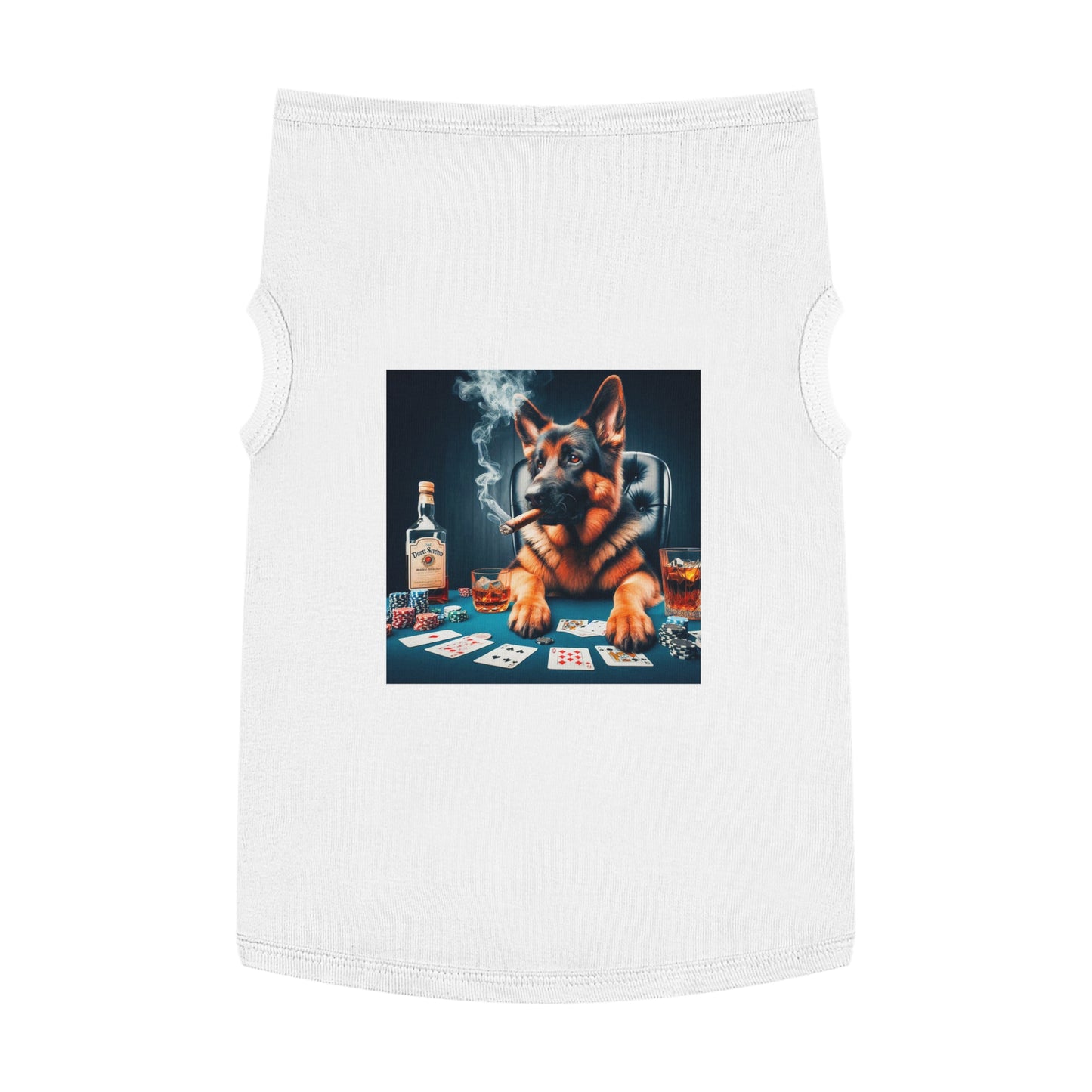 German Shepherd poker player shirt Pets Printify XL White