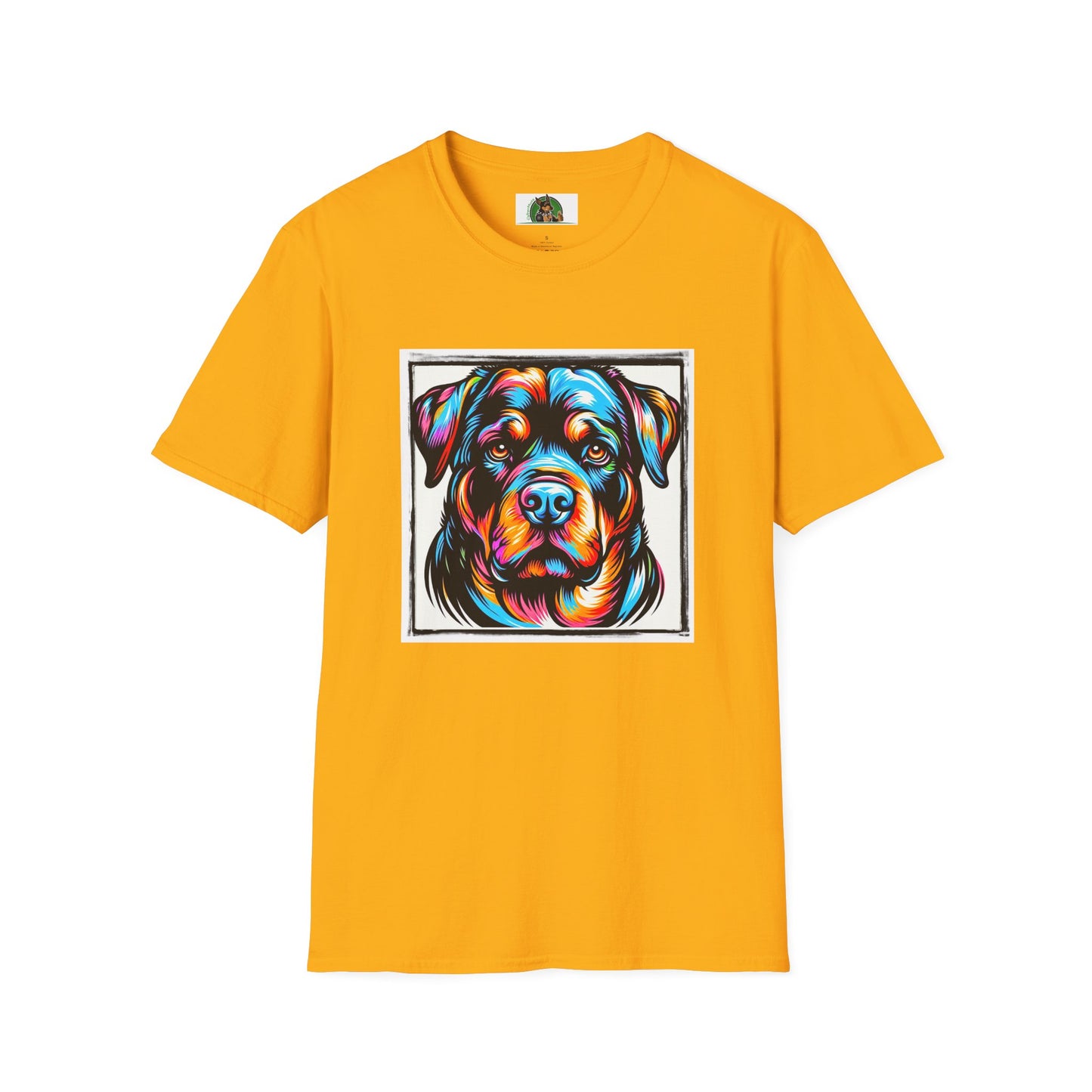 Rottweiler handsome dog shirt T-Shirt Printify S Gold
