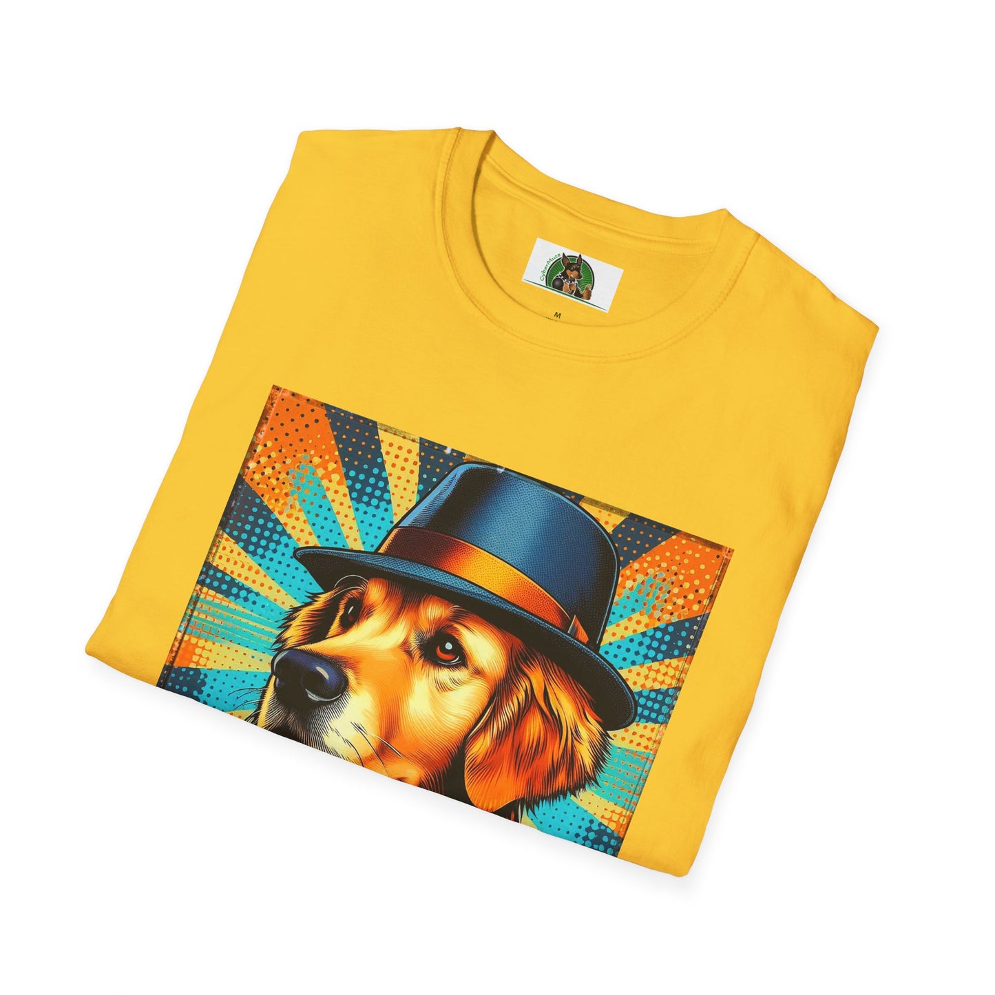 Golden Retriever fun top hat shirt