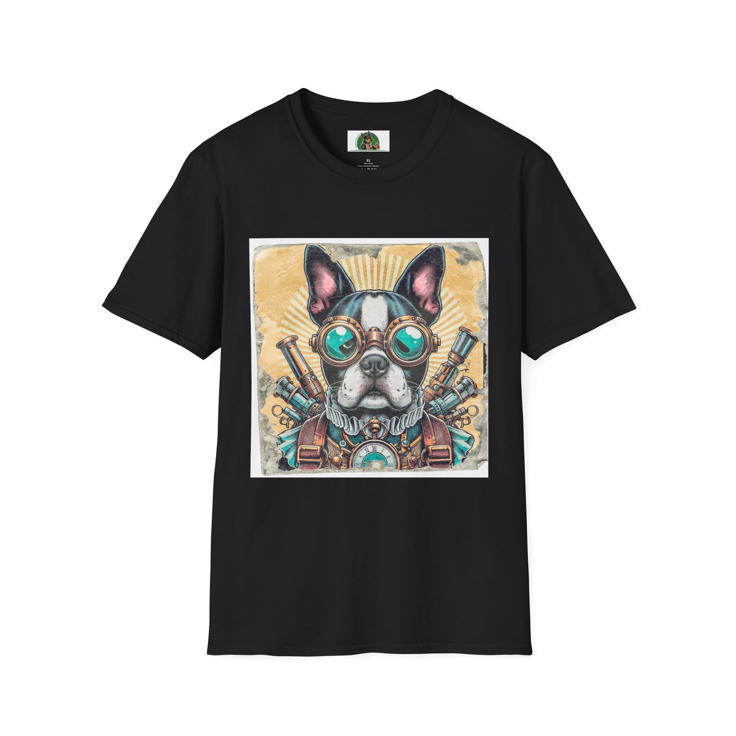 Boston Terrier Steampunk Dog Shirt T-Shirt Printify XS Black