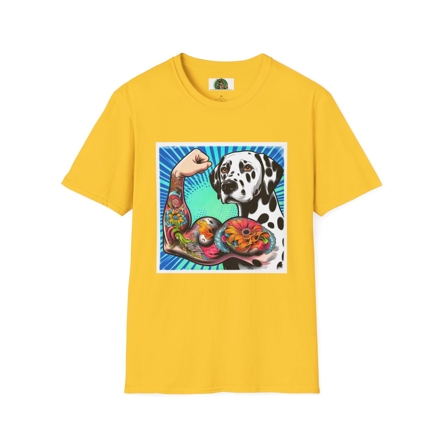 Dalmatian arm flexing t shirt T-Shirt Printify S Daisy