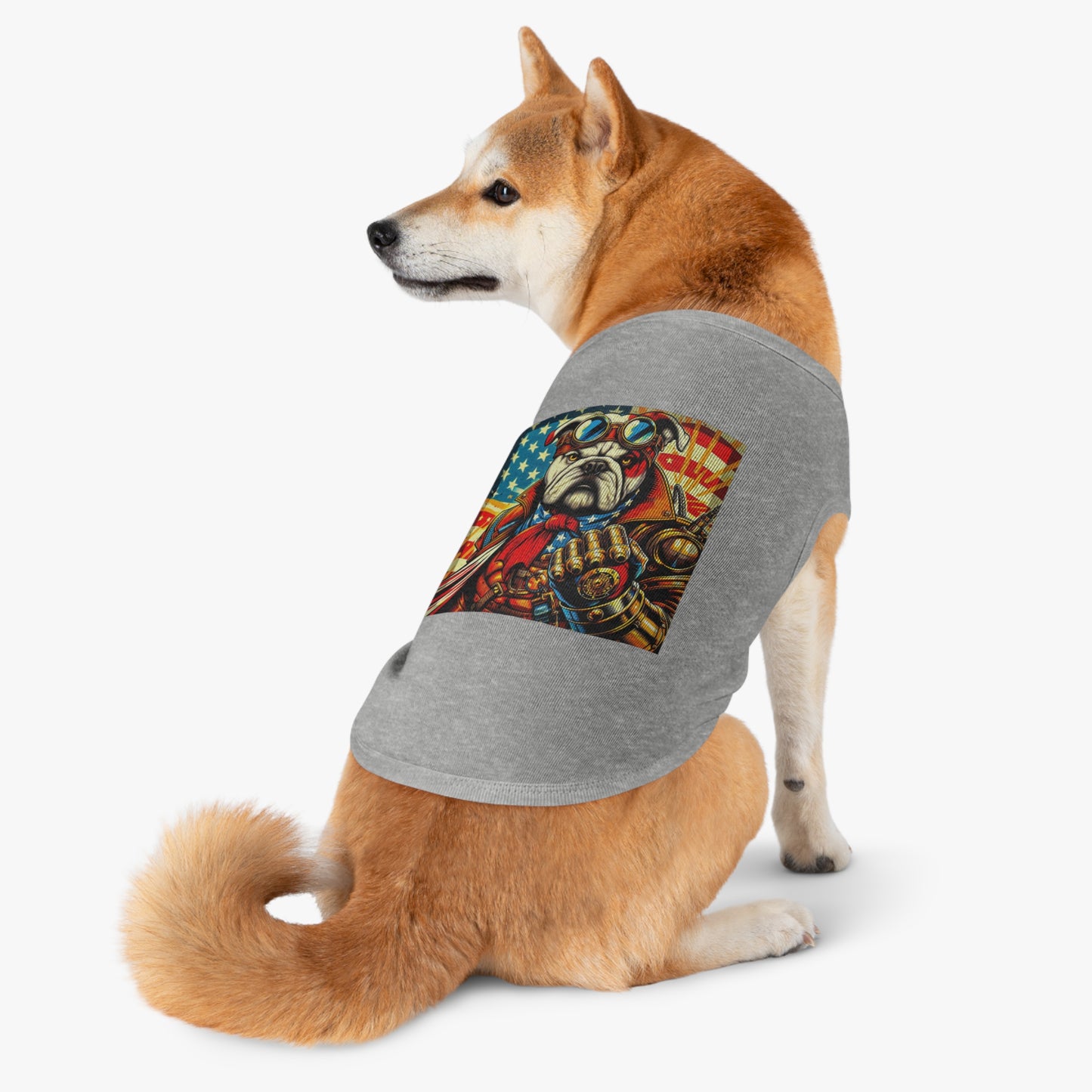 Pet Tank Top Bulldog stream punk t shirt Pets Printify