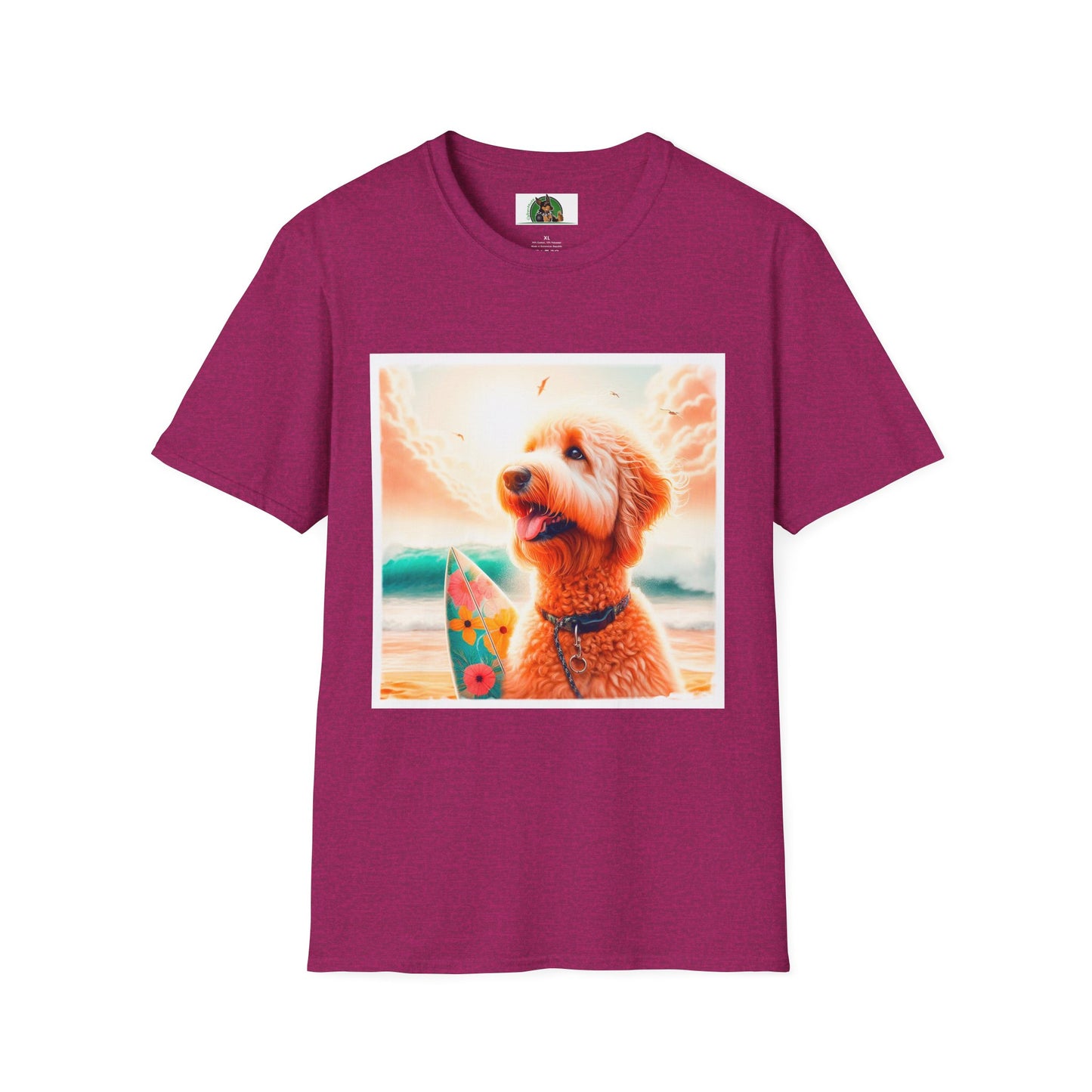 Golden Doodle pretty surfer shirt T-Shirt Printify S Antique Heliconia
