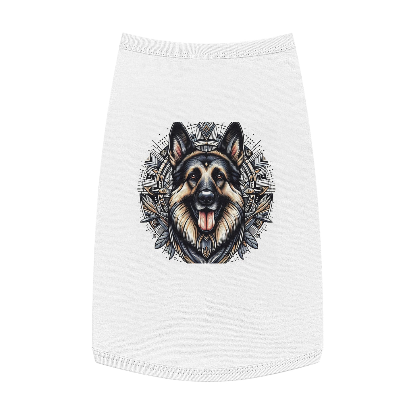 German Shepherd metal leaves shirt Pets Printify L White