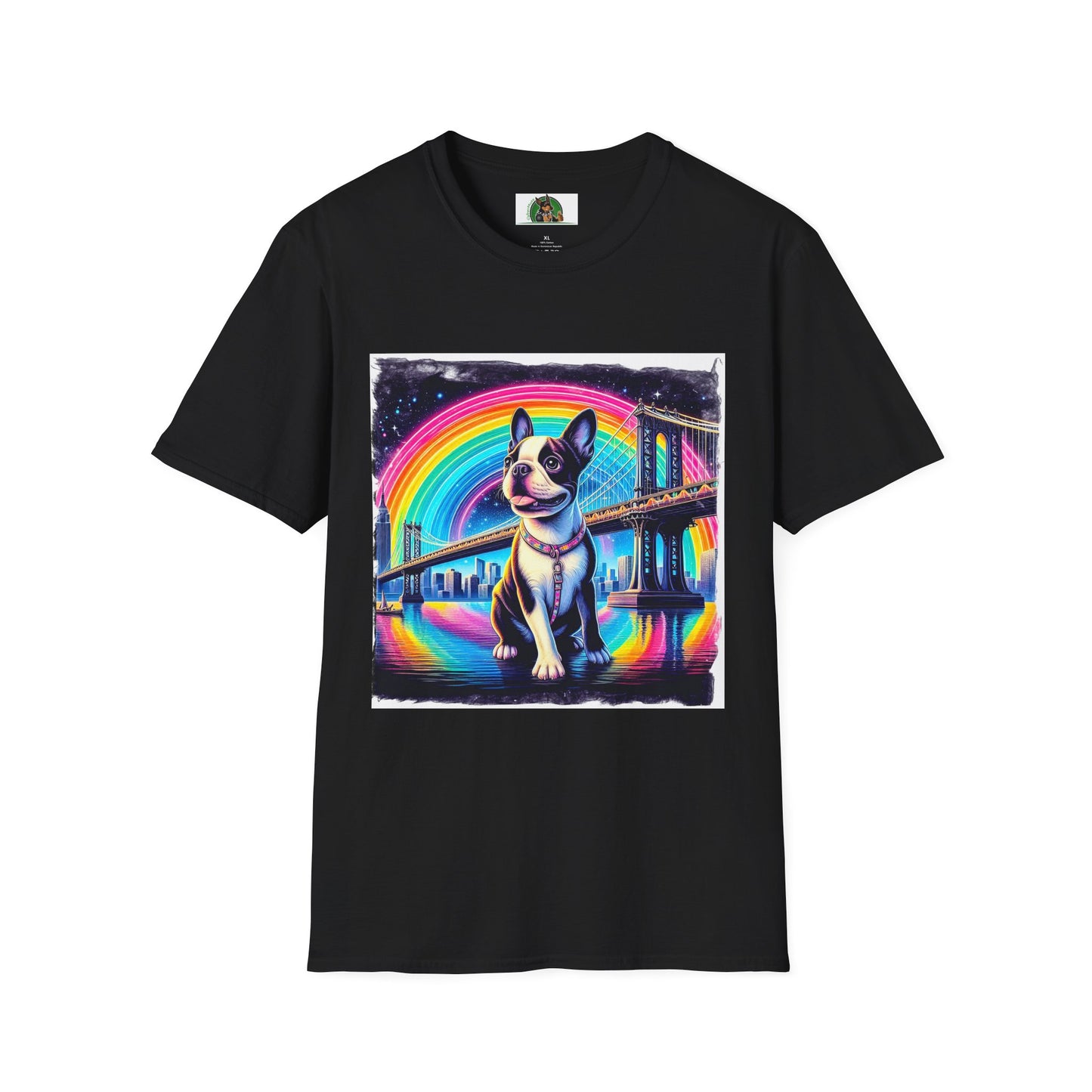 Boston Terrier Rainbow Bridge Shirt T-Shirt Printify XS Black