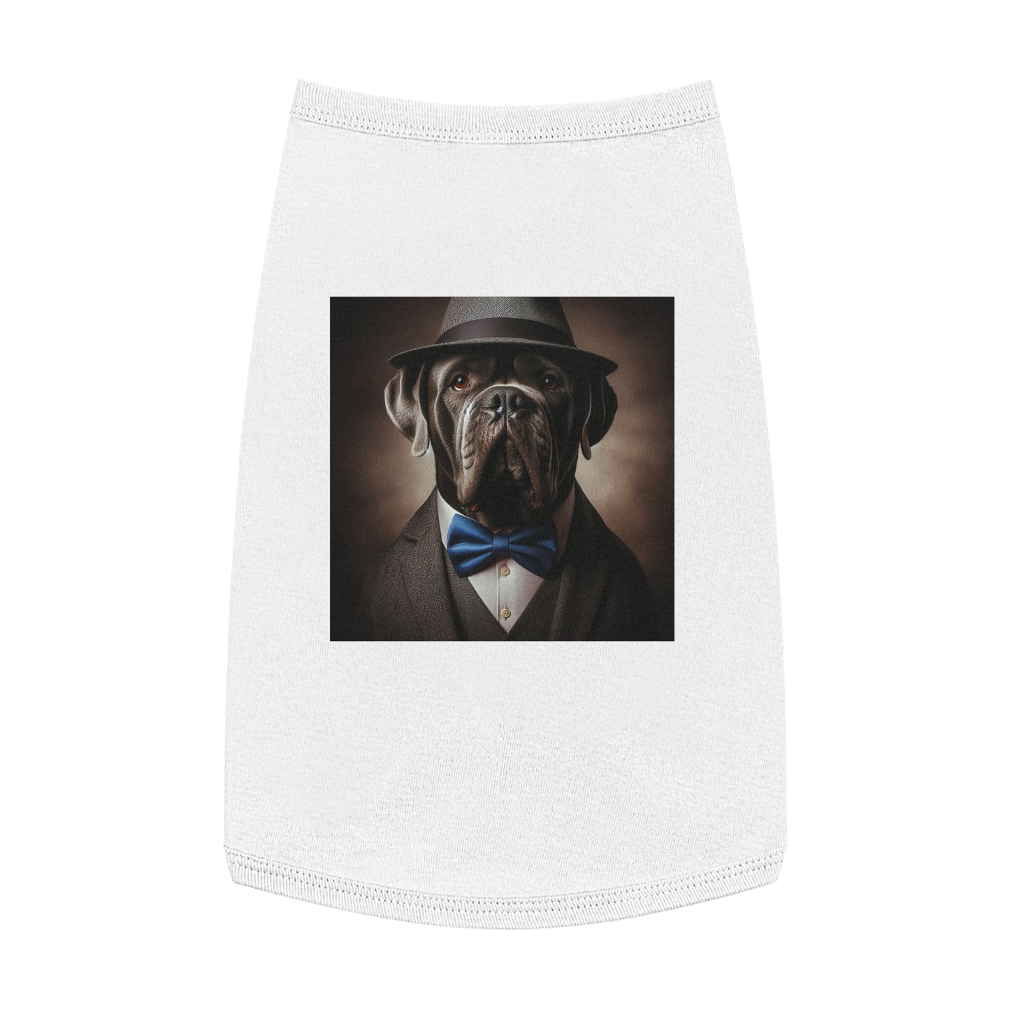 Pet Tank Top Cane Corso Suit And Fedora Hat Pets Printify L White