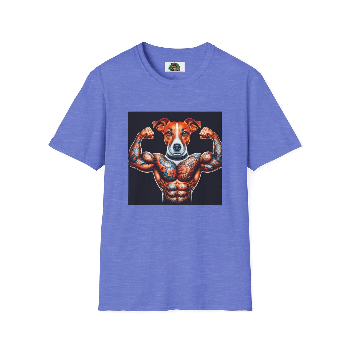 Jack Russell Tattooed Buff Dog T-Shirt Printify S Heather Royal