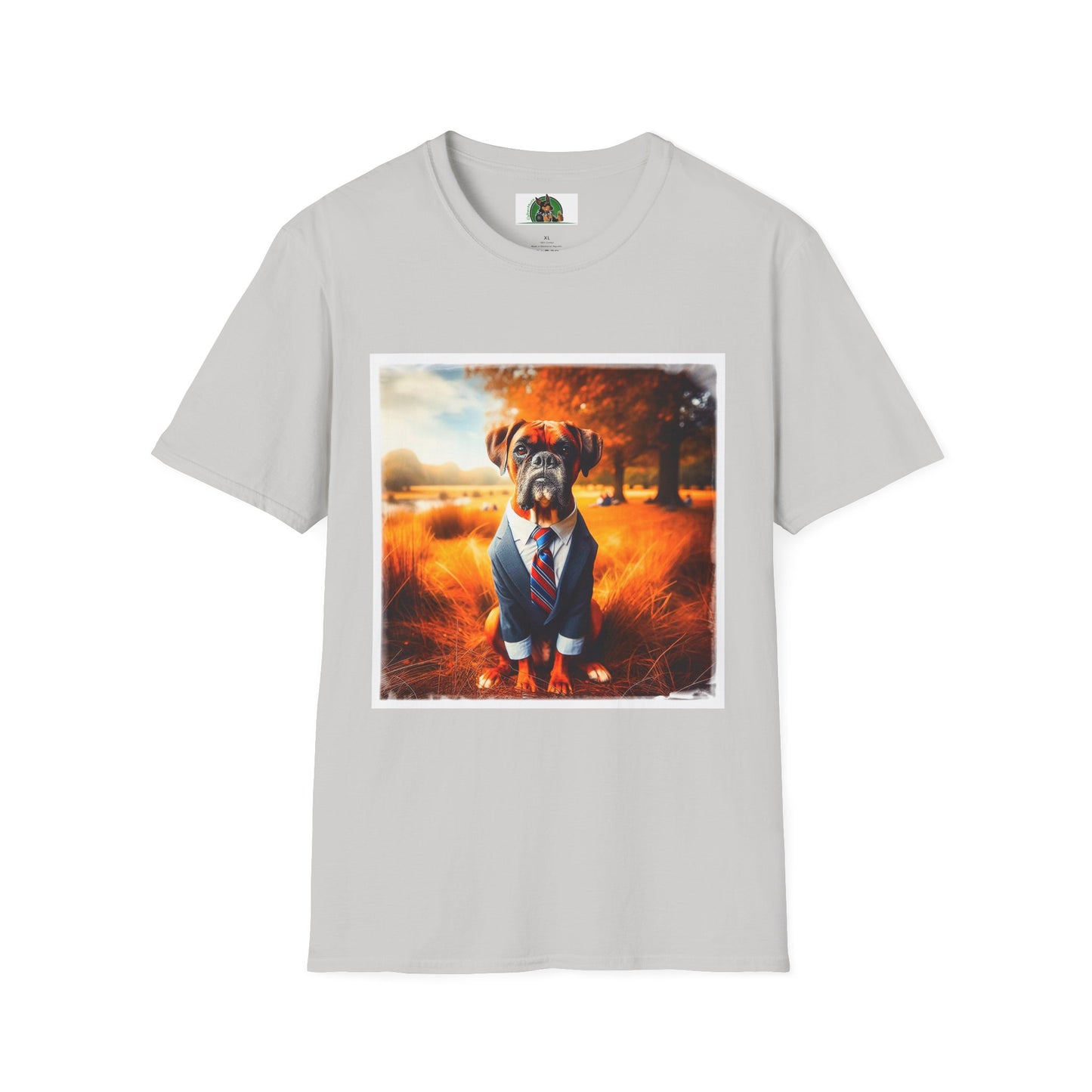 Boxer In Suit In In Field Shirt T-Shirt Printify S Ice Grey
