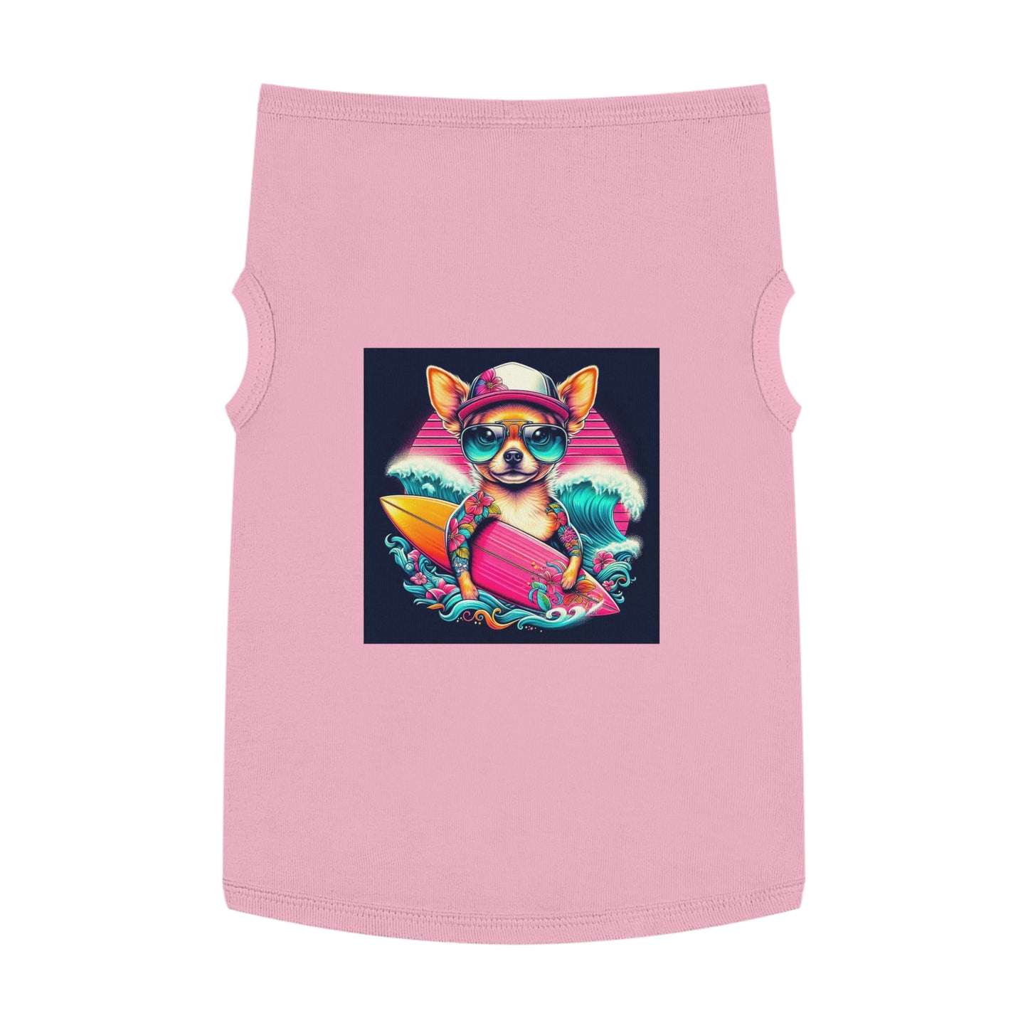Pet Tank Top Chihuahua pink surfboard t shirt Pets Printify XL Pink