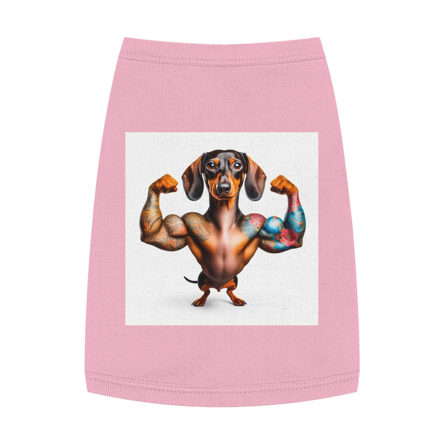 Pet Tank Top Dachshund muscle man t shirt Pets Printify M Pink