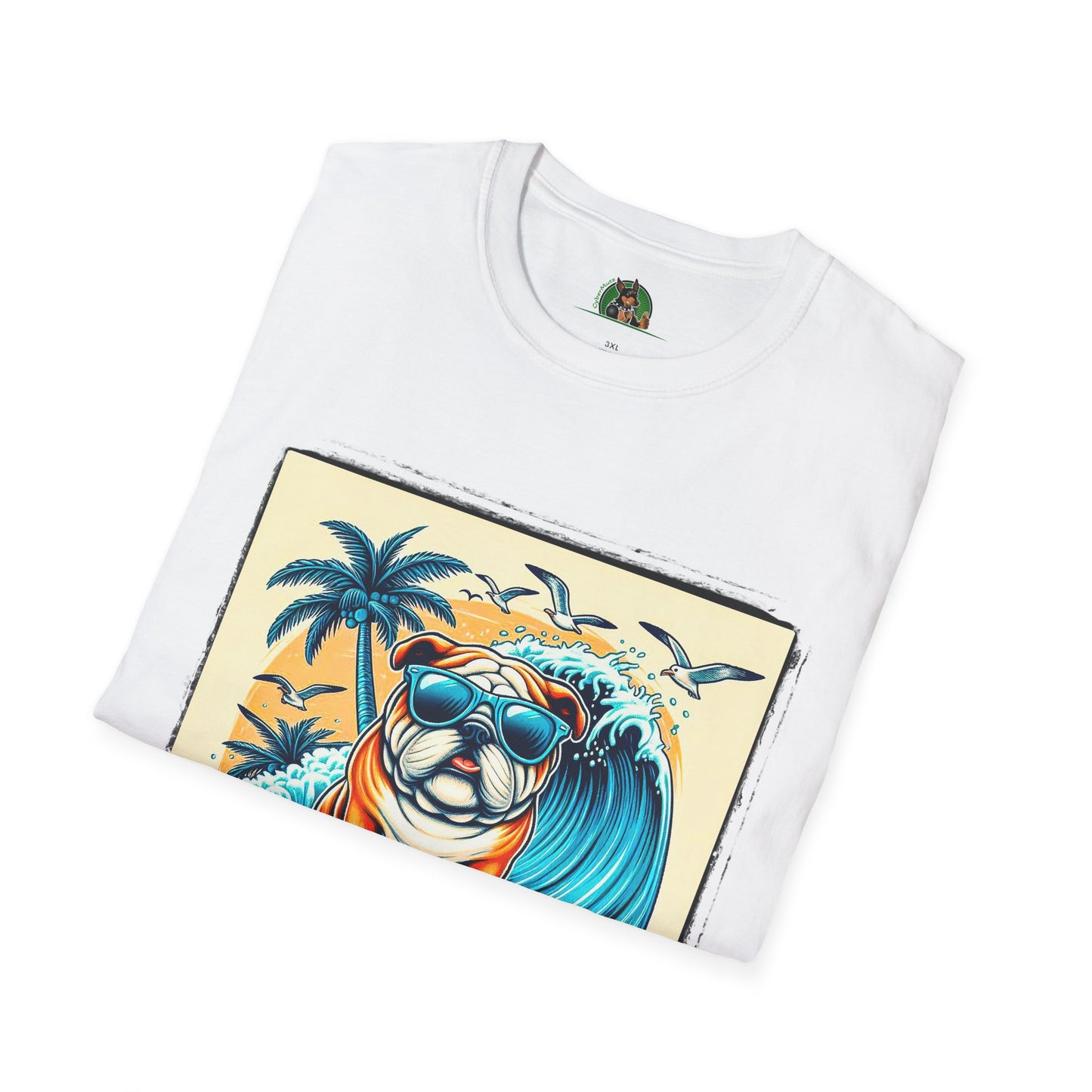 Bulldog Palm Springs t shirt T-Shirt Printify
