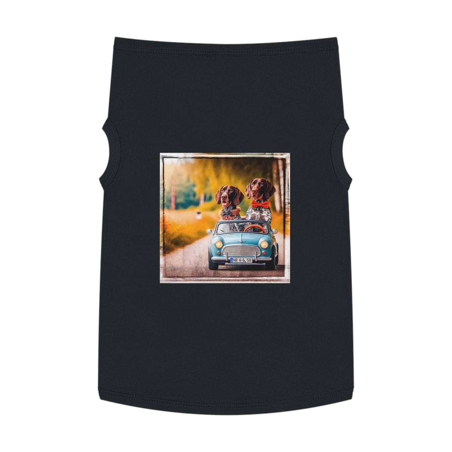 Wacky Pet Tank Top German Shorthaired Pointer tiny car driving t shirt Pets Printify