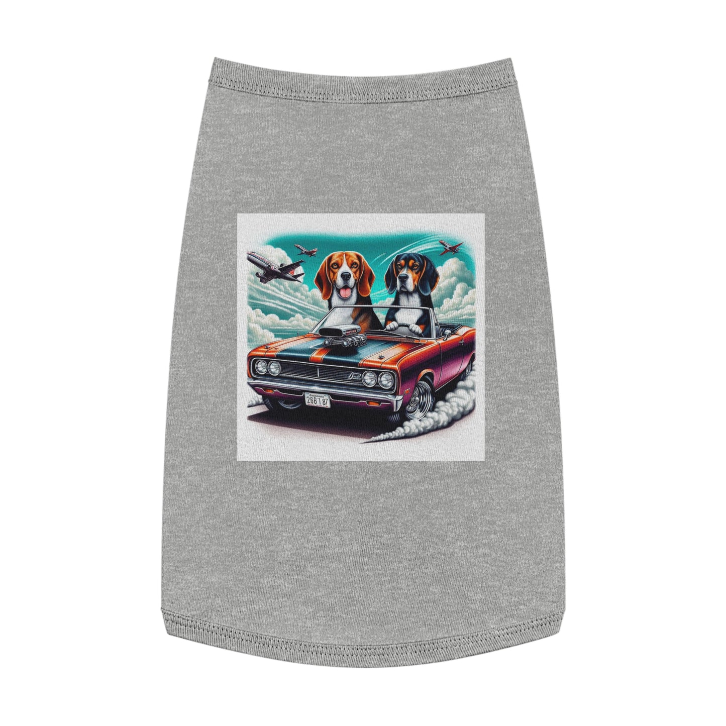 Pet Tank Top Wacky Beagle Dogs In Race Car Pets Printify L Heather