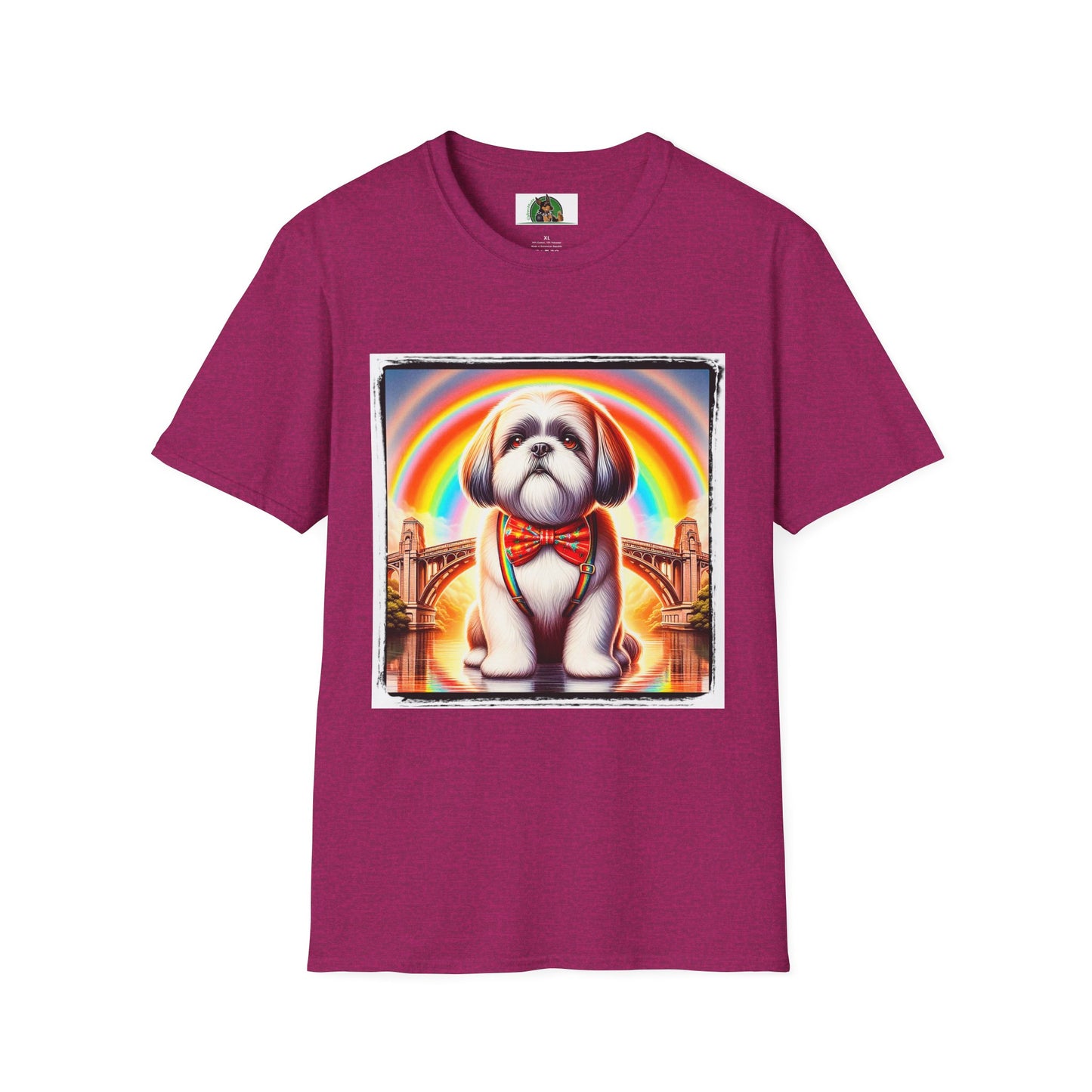 Shih Tzu rainbow shirt. T-Shirt Printify S Antique Heliconia