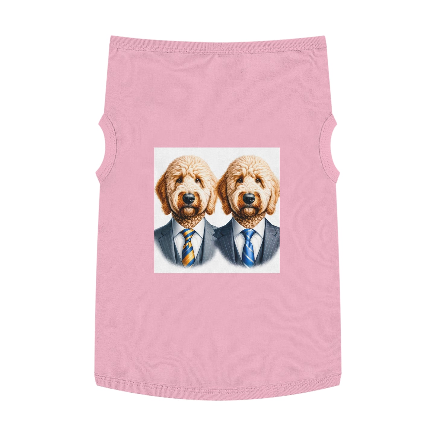Pet Tank Golden Doodle serious business man r shirt Pets Printify XL Pink