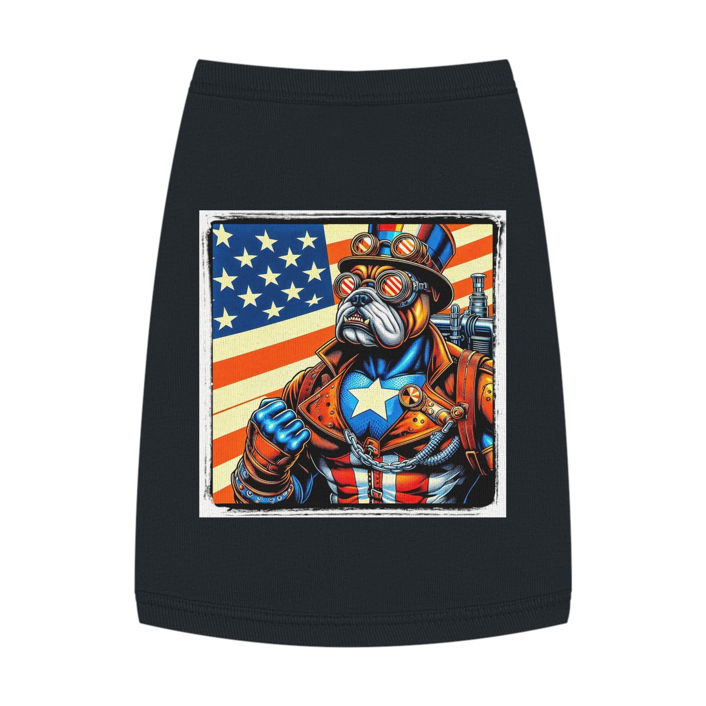 Pet Tank Top Bulldog American steampunk t shirt Pets Printify M Black