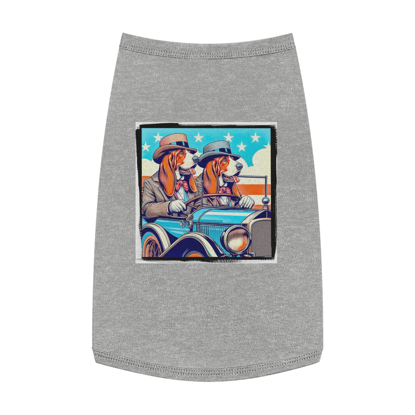 Pet Tank Top Wacky Basset Hound Pets Printify L Heather