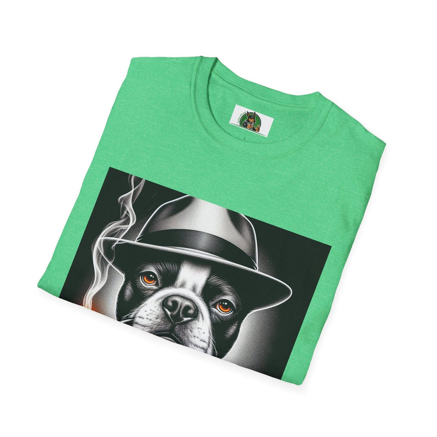 Boston Terrier Dog Smoking Pipe Drinking Whiskey T-Shirt Printify
