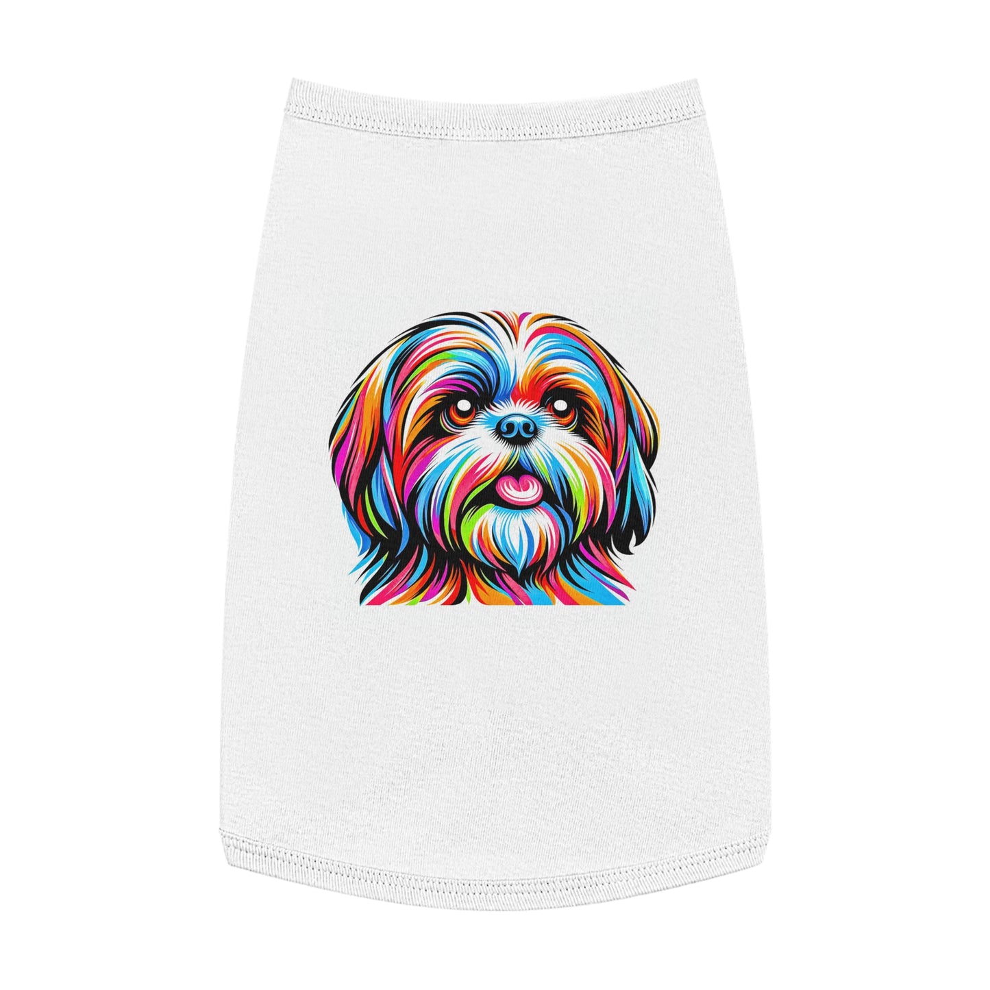 Pet Tank Top Shih Tzu pretty painting Pets Printify L White