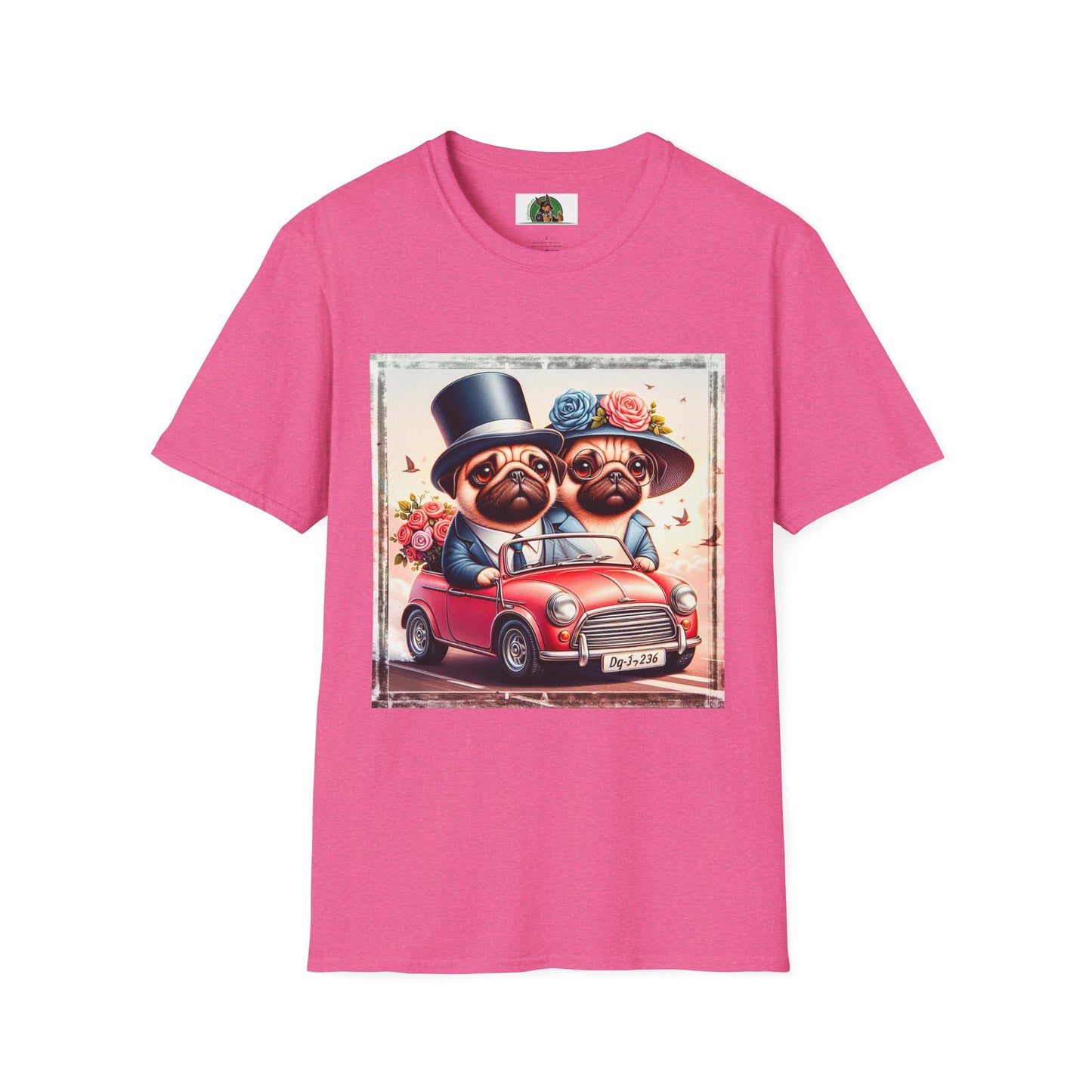 Wacky Pugs T-Shirt Printify S Heather Heliconia