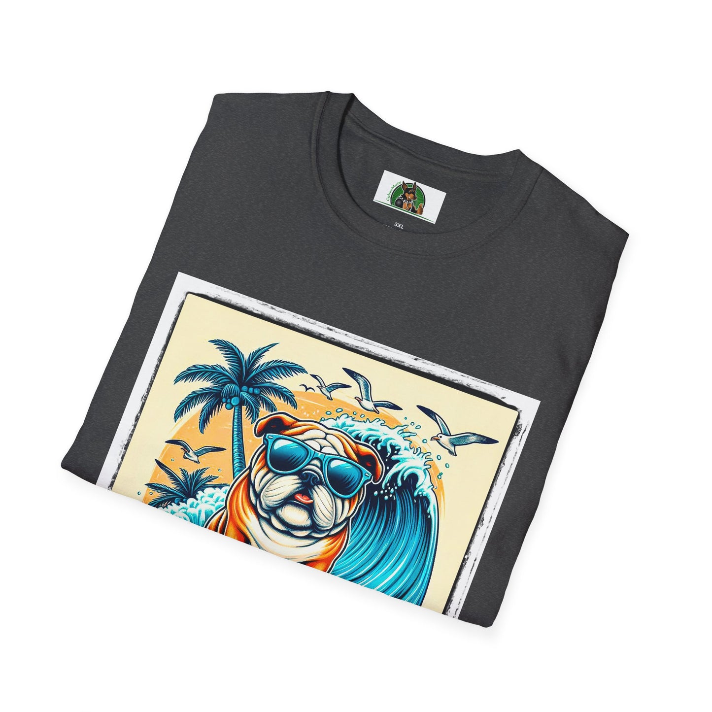 Bulldog Palm Springs t shirt T-Shirt Printify